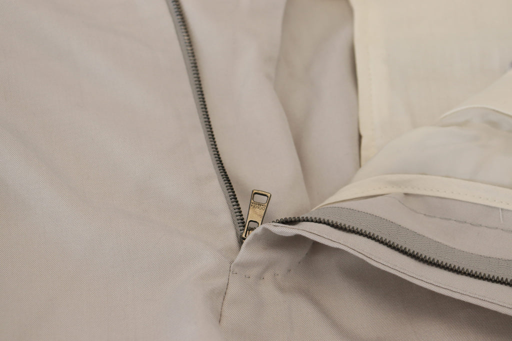 Dolce &amp; Gabbana – Chinohose aus Seide mit mittlerer Taille in Off-White