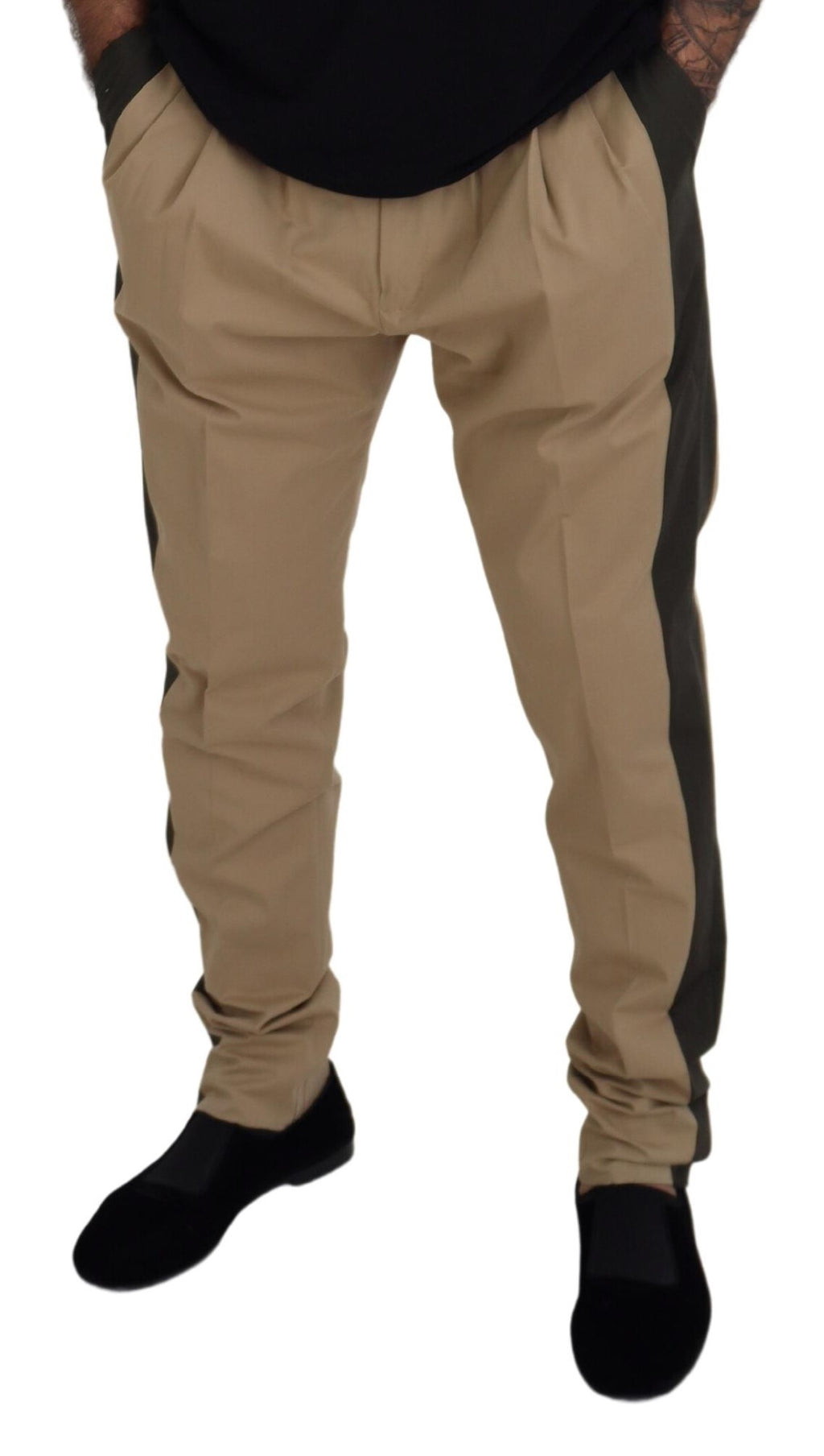 Dolce &amp; Gabbana Elegante zweifarbige Stretchhose aus Baumwolle