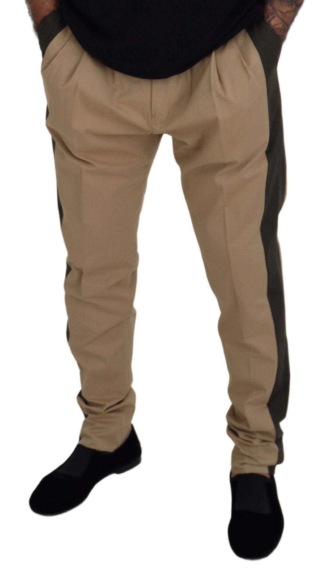 Dolce &amp; Gabbana Elegante zweifarbige Stretchhose aus Baumwolle