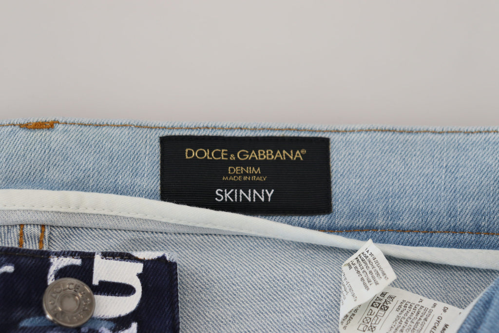 Dolce &amp; Gabbana Elegante Jeanshose mit Kronen-Print