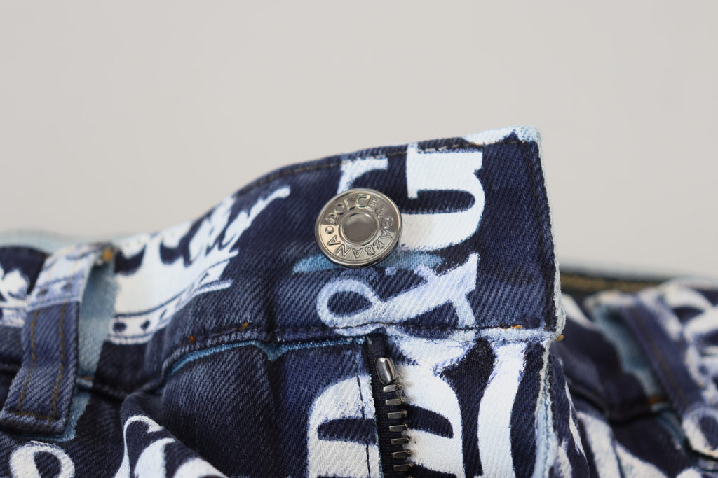 Dolce &amp; Gabbana Elegante Jeanshose mit Kronen-Print