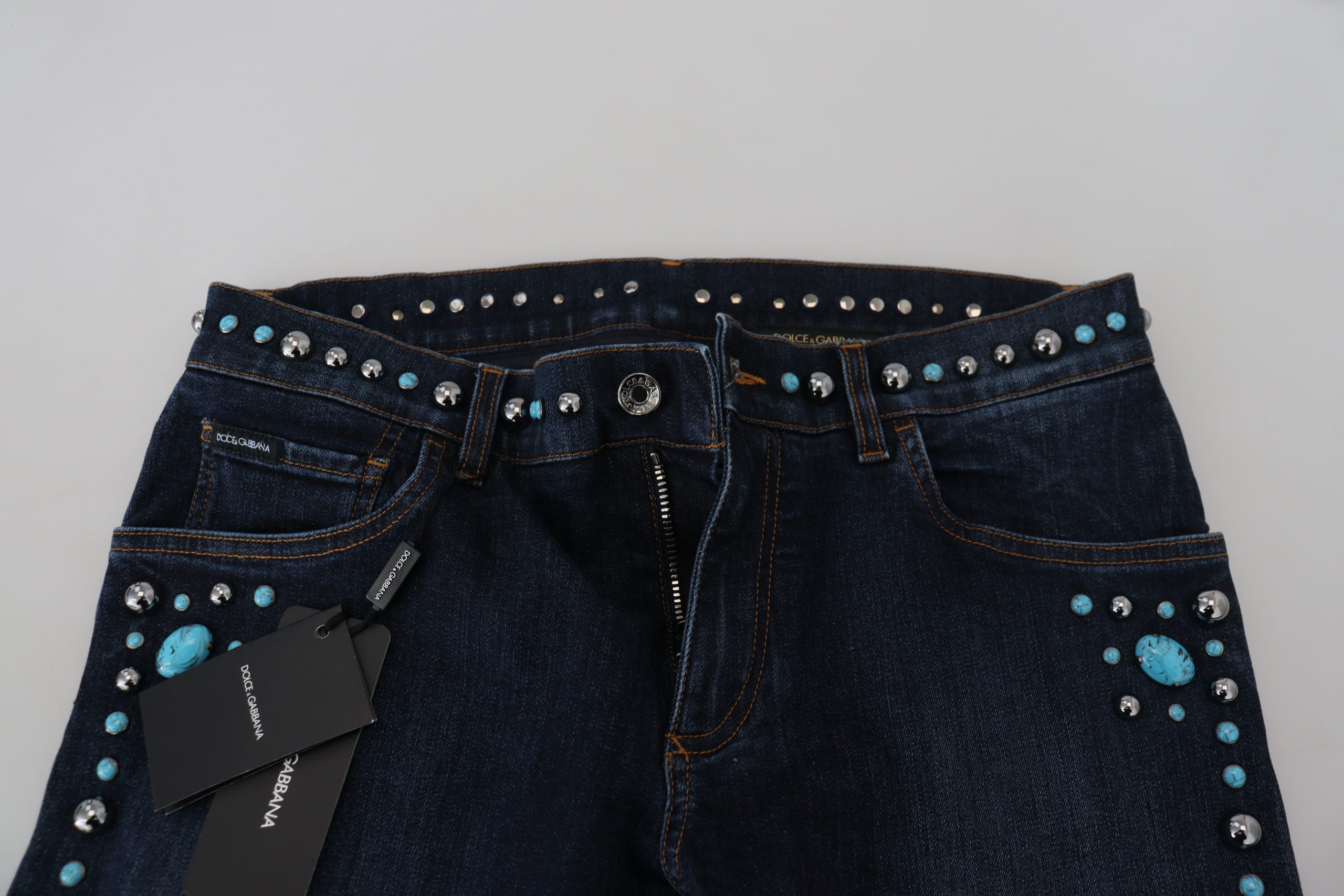 Dolce &amp; Gabbana – Opulence Denim-Jeans mit Nieten