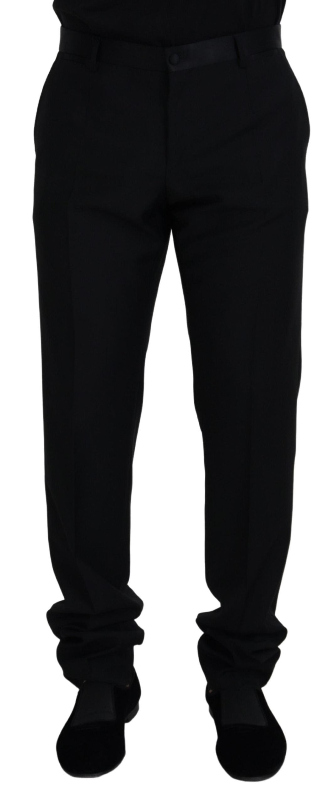 Dolce &amp; Gabbana Elegante schwarze Hose aus Schurwollmischung
