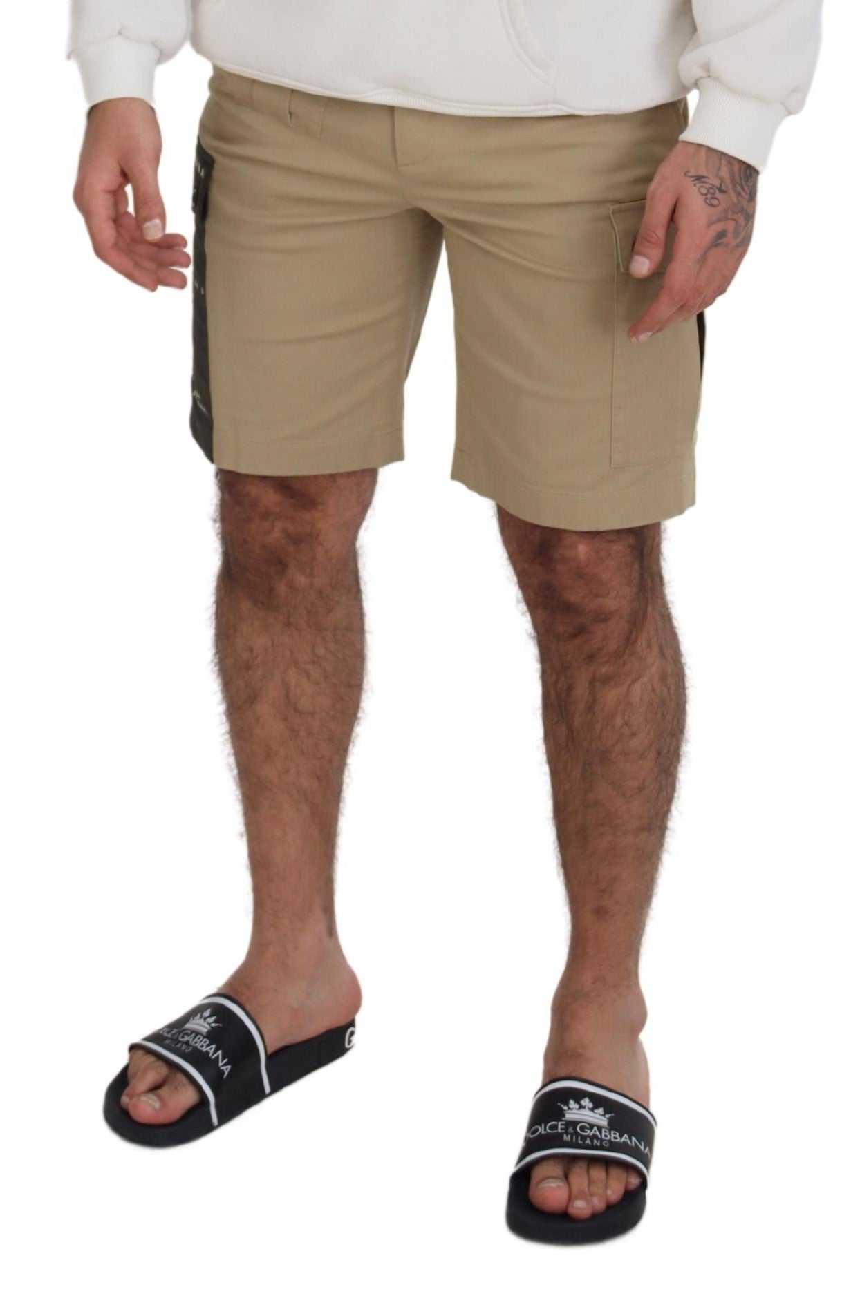 Dolce &amp; Gabbana Elegante Designer-Shorts aus Baumwollmischung in Beige