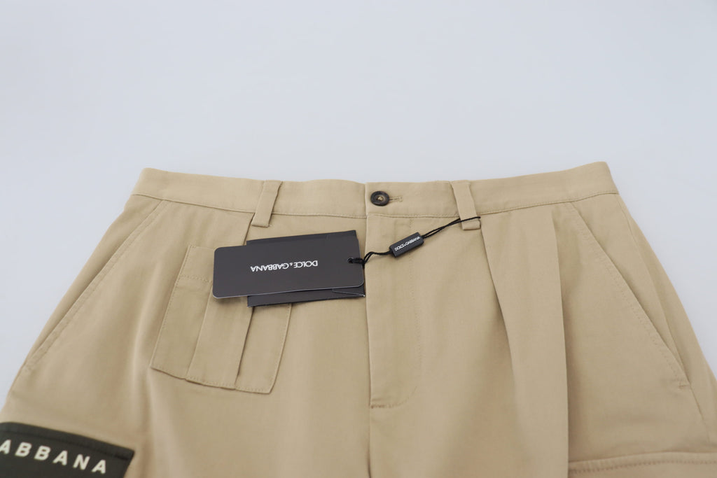 Dolce &amp; Gabbana Elegante Designer-Shorts aus Baumwollmischung in Beige
