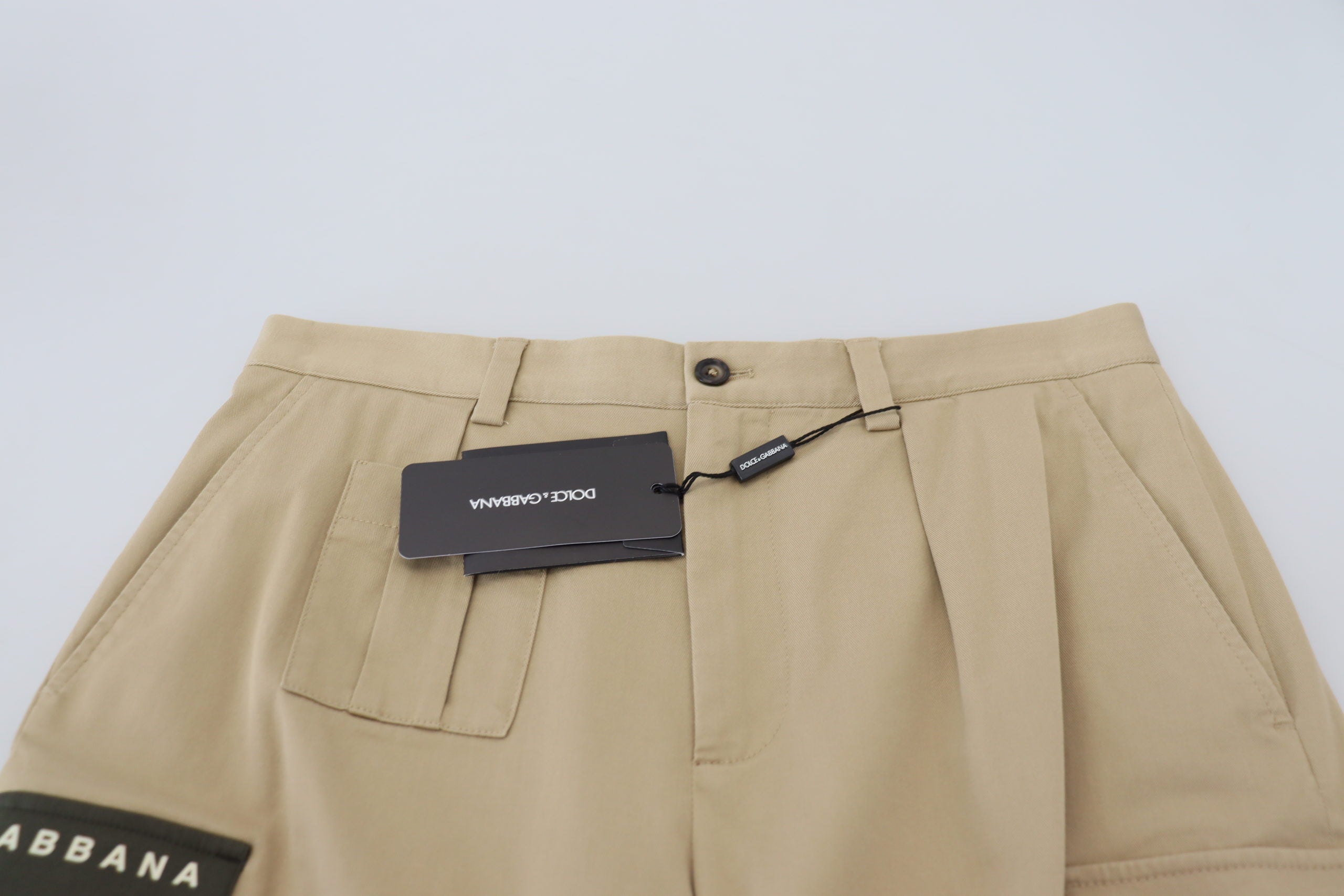 Dolce &amp; Gabbana Elegante Designer-Shorts aus Baumwollmischung in Beige