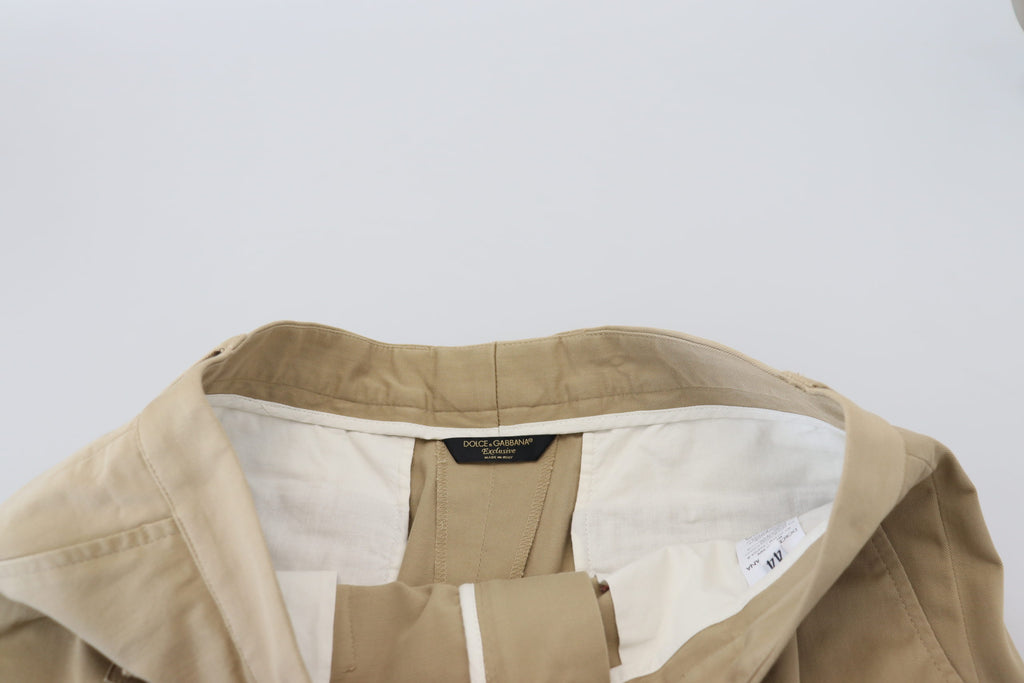 Dolce &amp; Gabbana Elegante Designer-Shorts aus Baumwollmischung in Beige