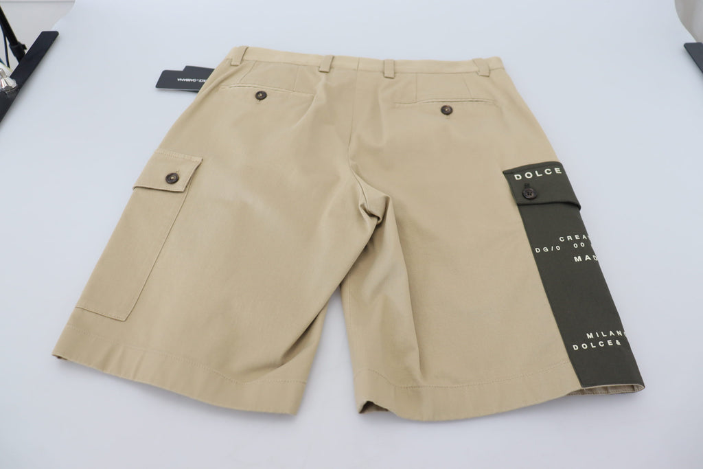 Dolce &amp; Gabbana Elegante Designer-Shorts aus Baumwollmischung in Beige