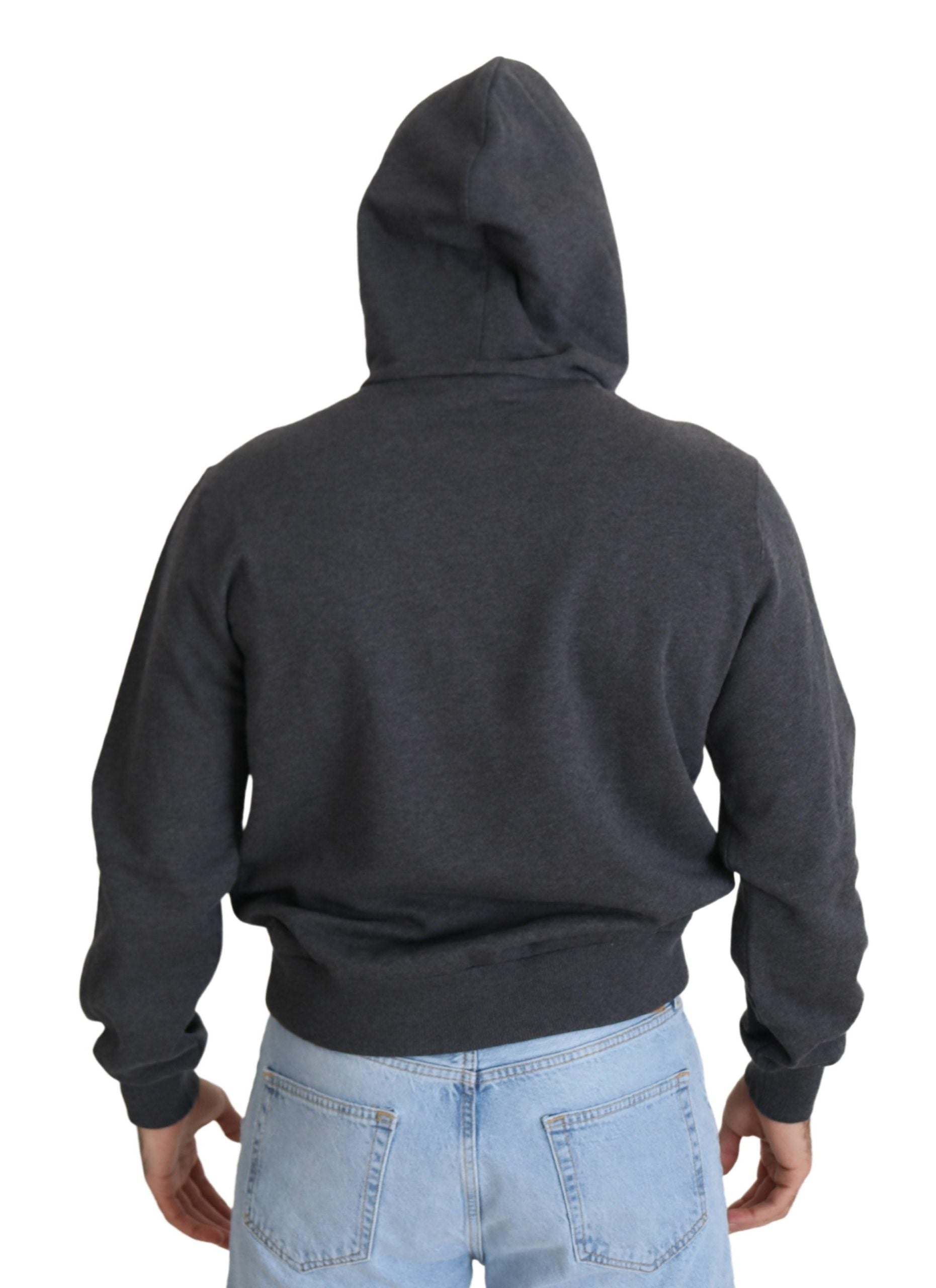 Dolce &amp; Gabbana Elegantes graues Kapuzensweatshirt aus Baumwolle