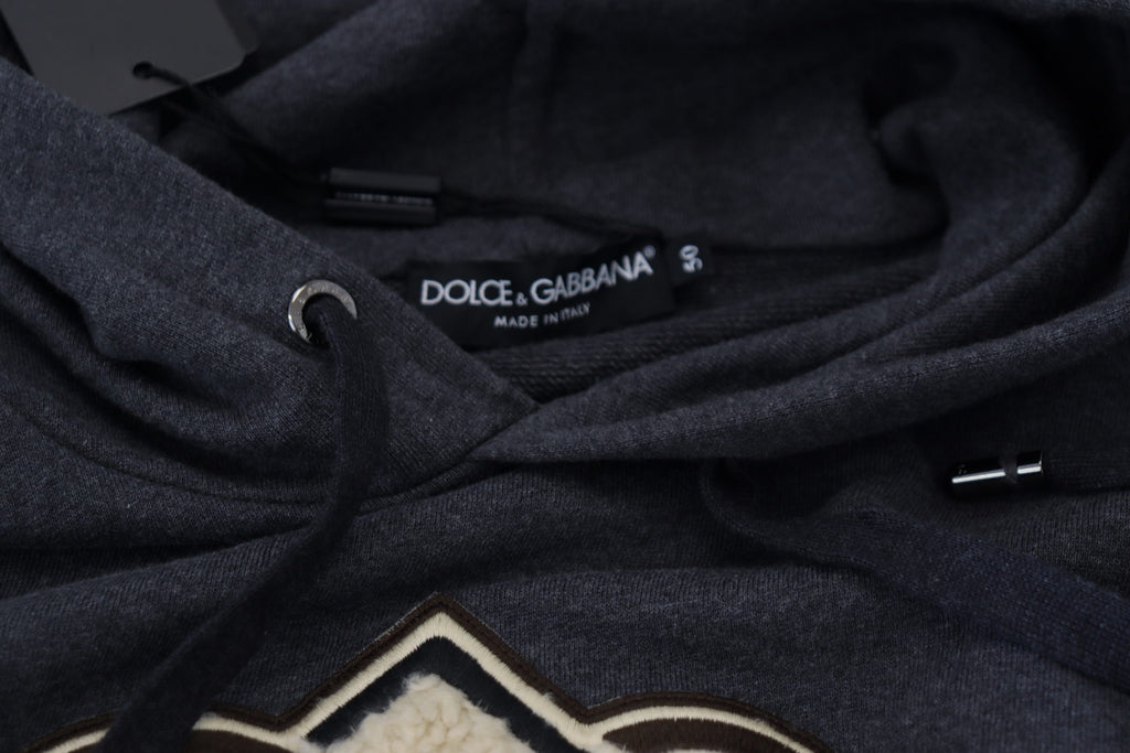 Dolce &amp; Gabbana Elegantes graues Kapuzensweatshirt aus Baumwolle