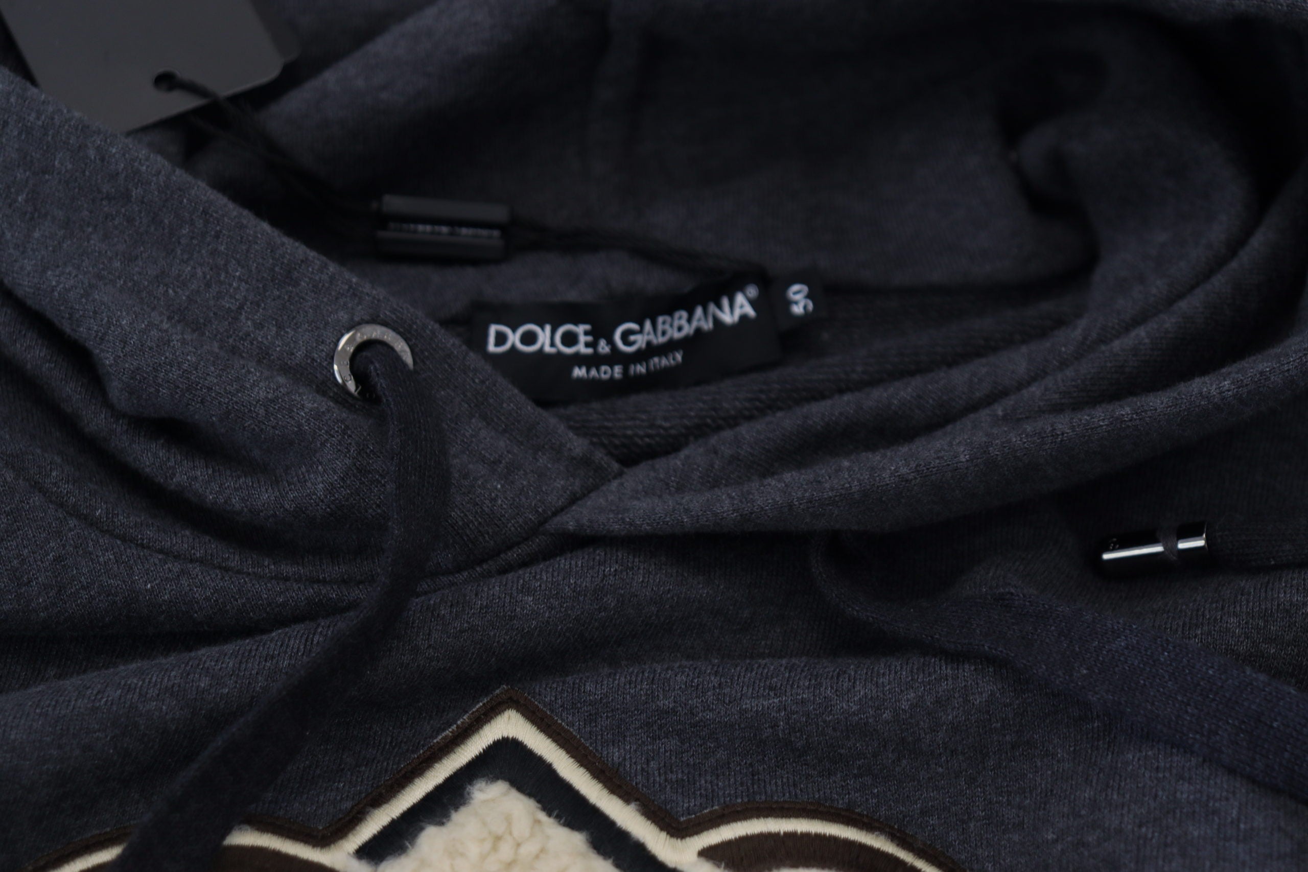Dolce &amp; Gabbana Elegantes graues Kapuzensweatshirt aus Baumwolle