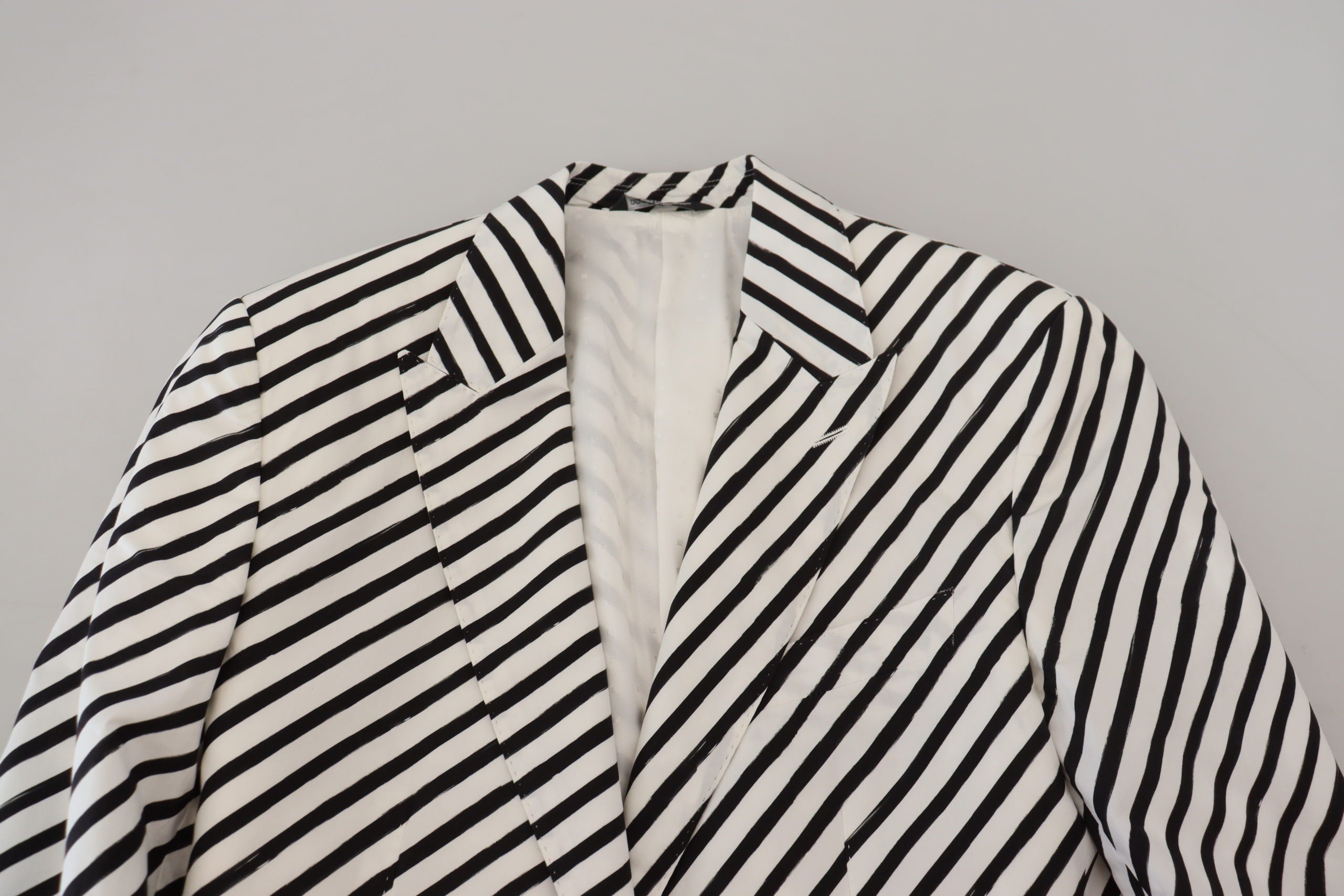 Dolce &amp; Gabbana Eleganter weiß gestreifter einreihiger Blazer