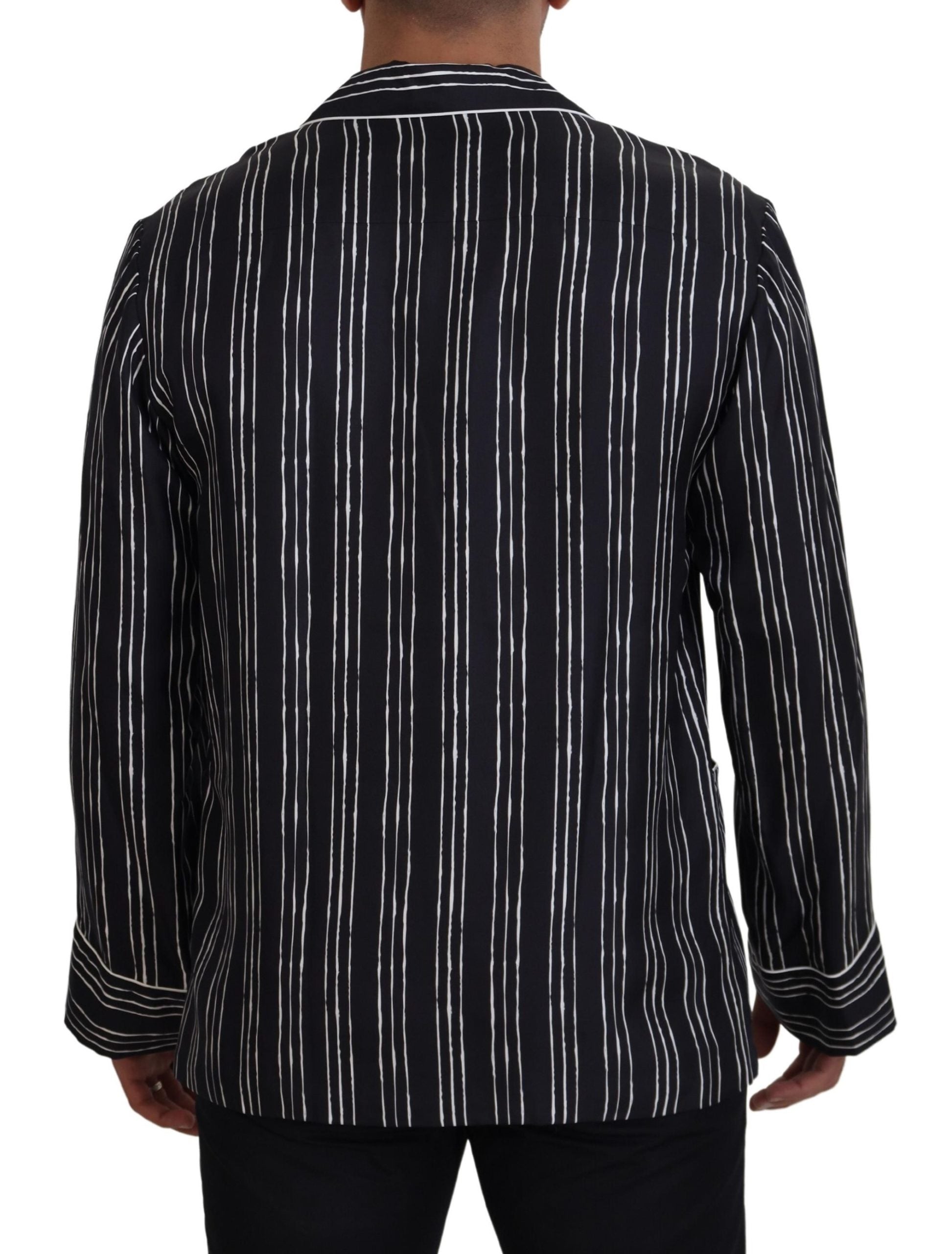 Dolce &amp; Gabbana Elegante Seiden-Pyjama-Oberteil-Lounge-Jacke