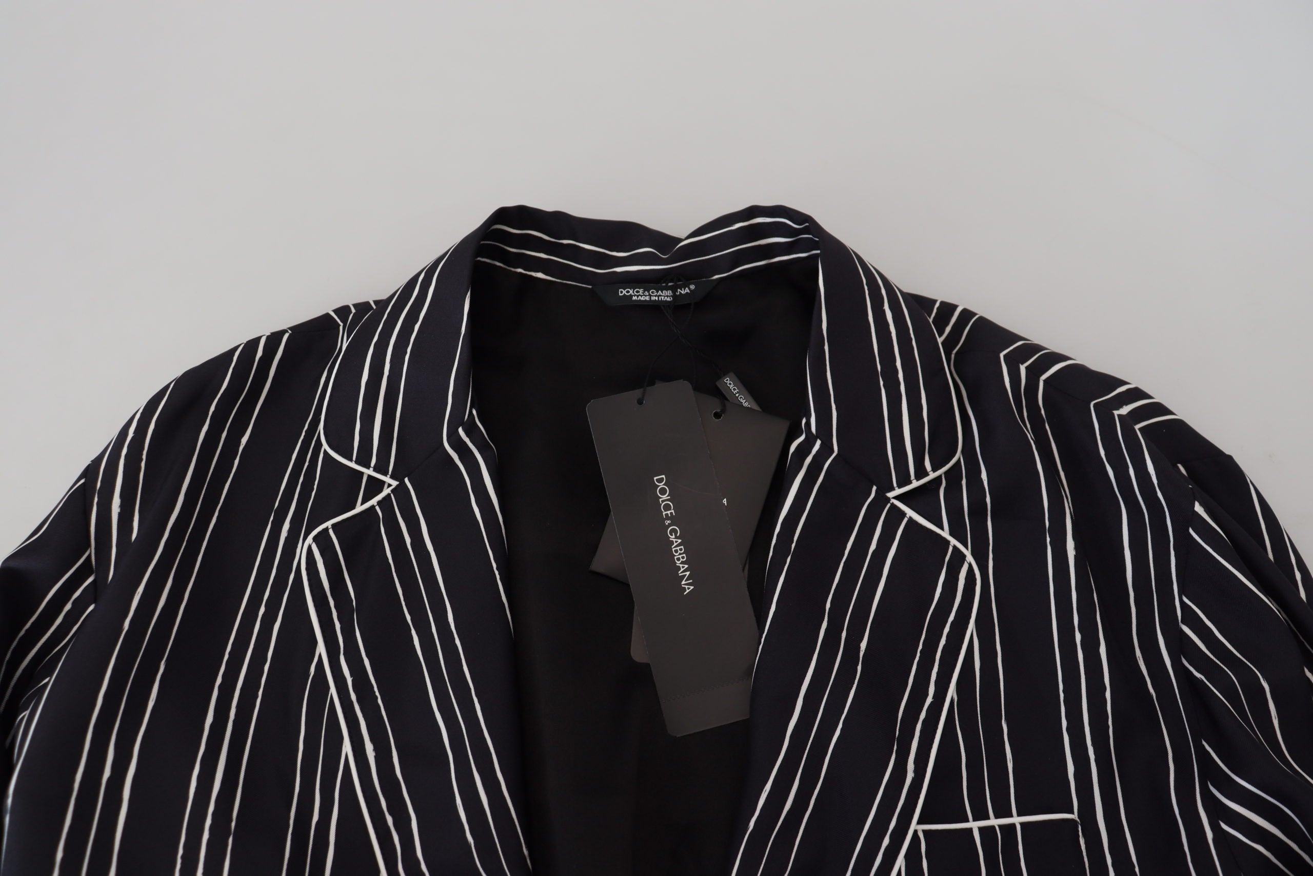 Dolce &amp; Gabbana Elegante Seiden-Pyjama-Oberteil-Lounge-Jacke
