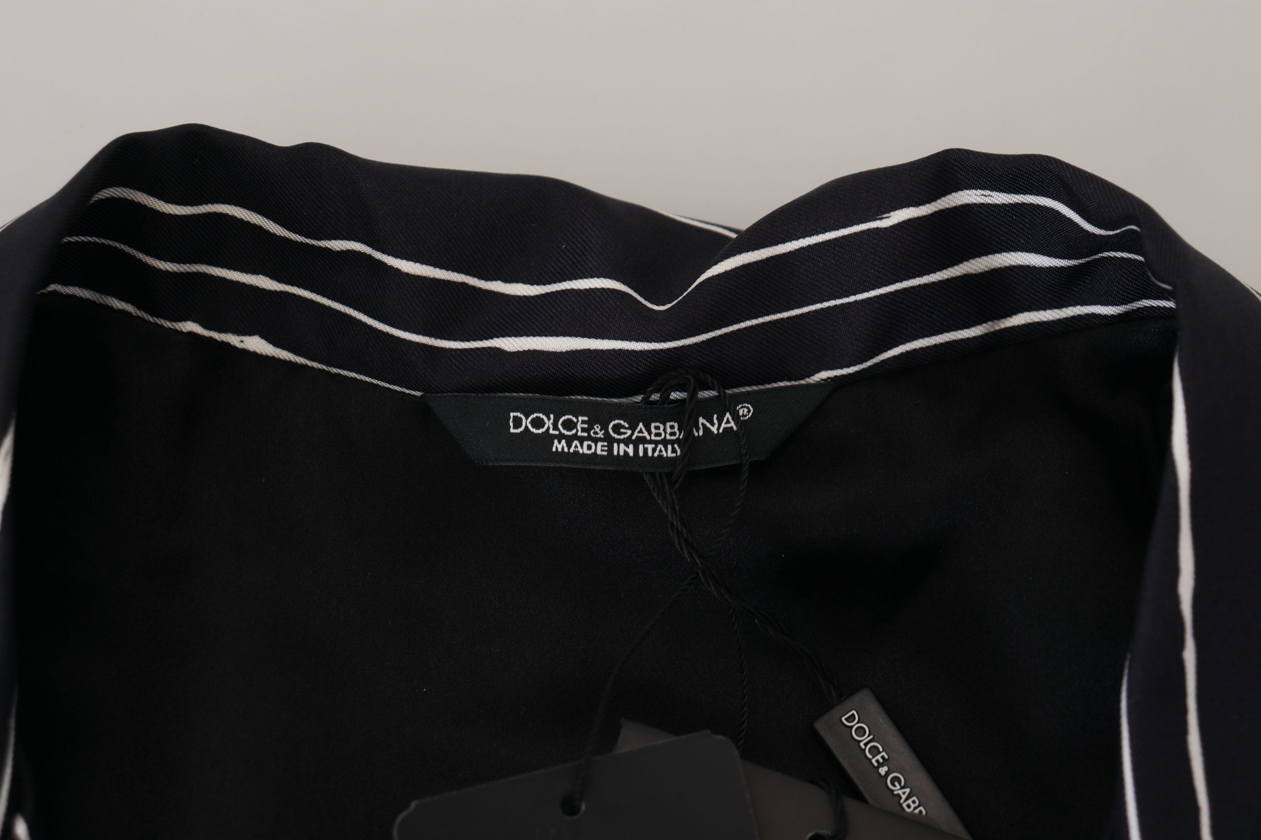 Dolce &amp; Gabbana Elegante Seiden-Pyjama-Oberteil-Lounge-Jacke