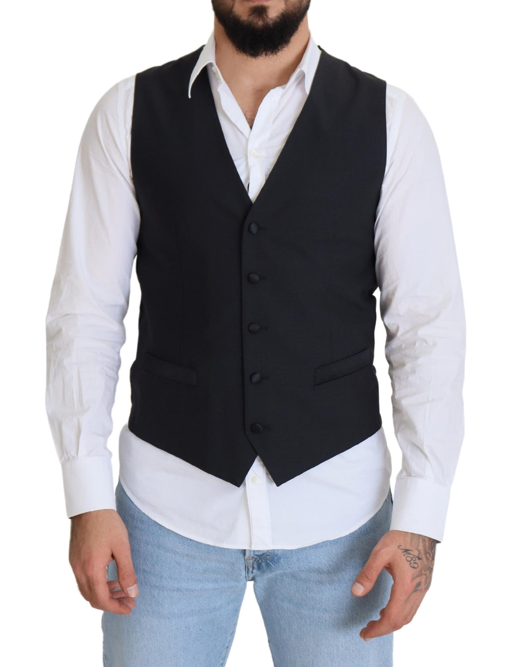 Dolce &amp; Gabbana Elegante schwarze einreihige Weste