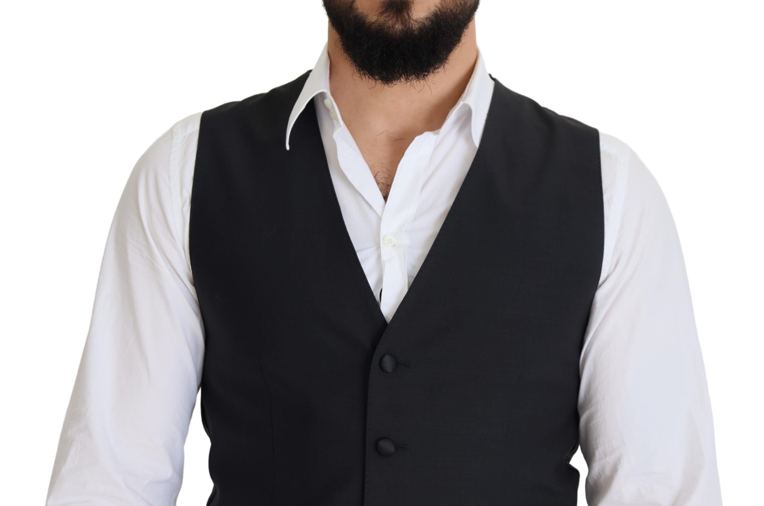 Dolce &amp; Gabbana Elegante schwarze einreihige Weste