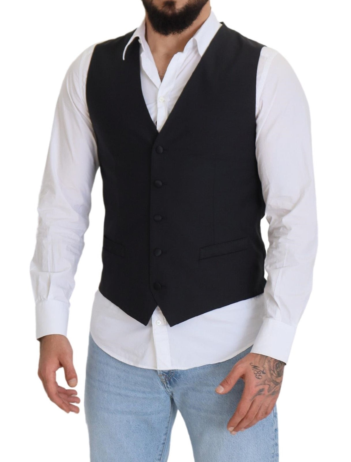 Dolce &amp; Gabbana Elegante schwarze einreihige Weste
