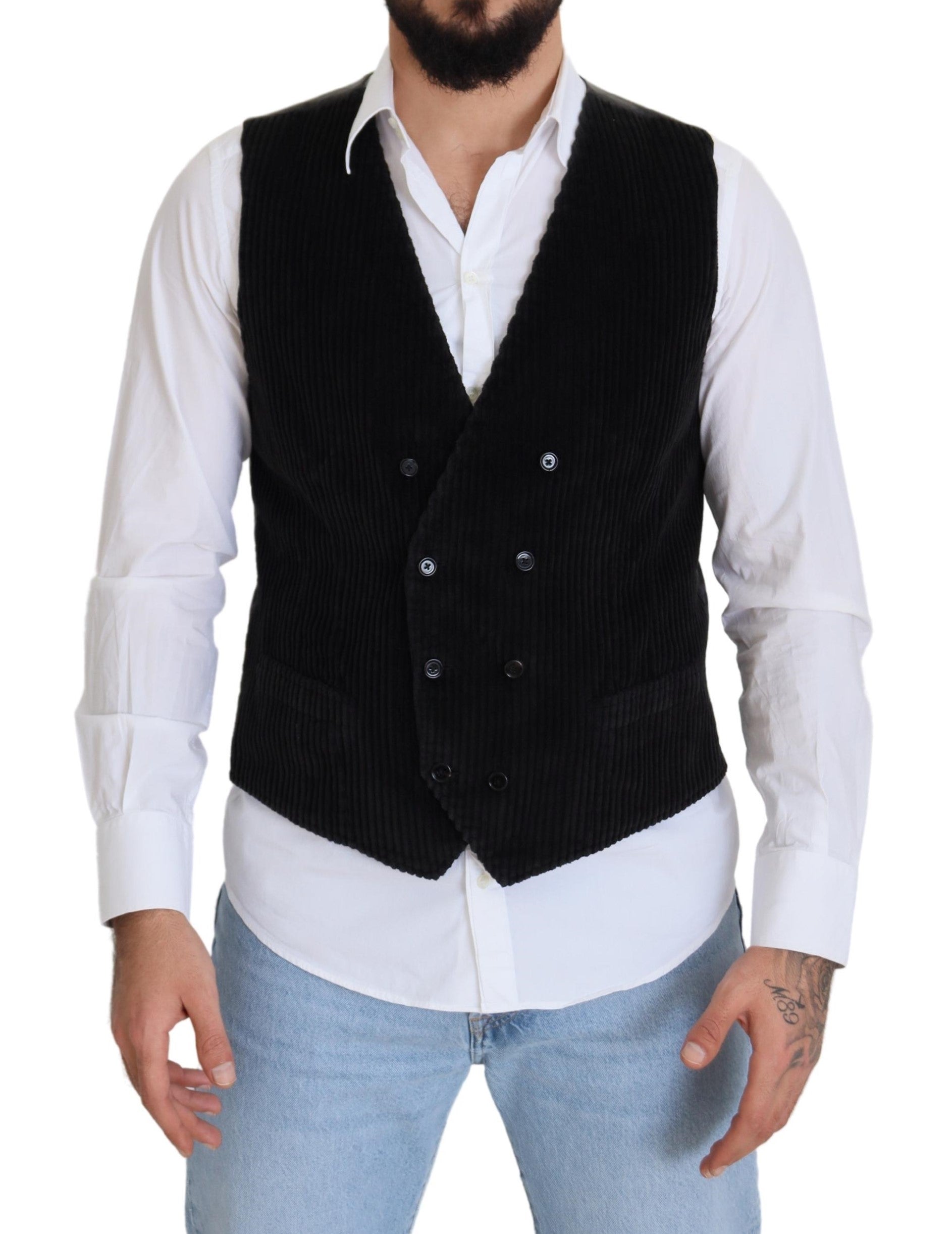 Dolce &amp; Gabbana Elegante schwarze zweireihige Weste
