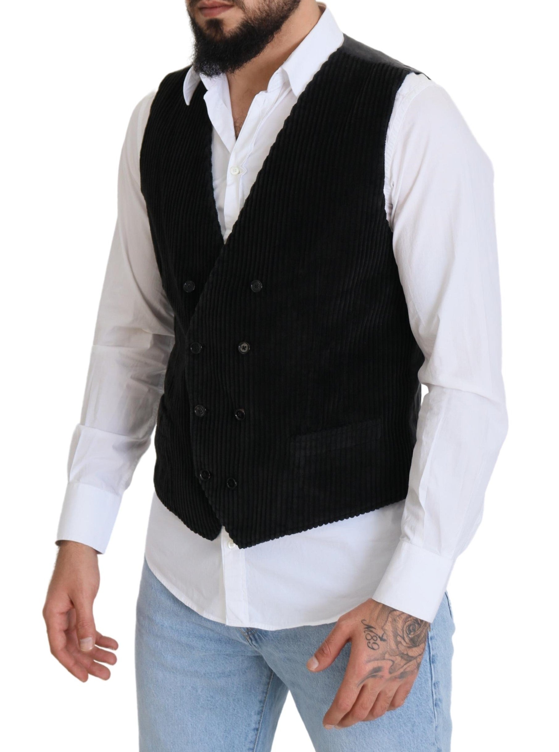Dolce &amp; Gabbana Elegante schwarze zweireihige Weste