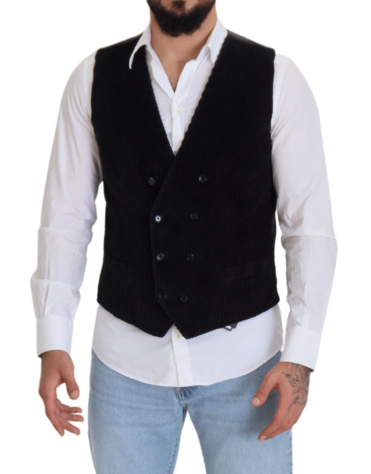 Dolce &amp; Gabbana Elegante schwarze zweireihige Weste