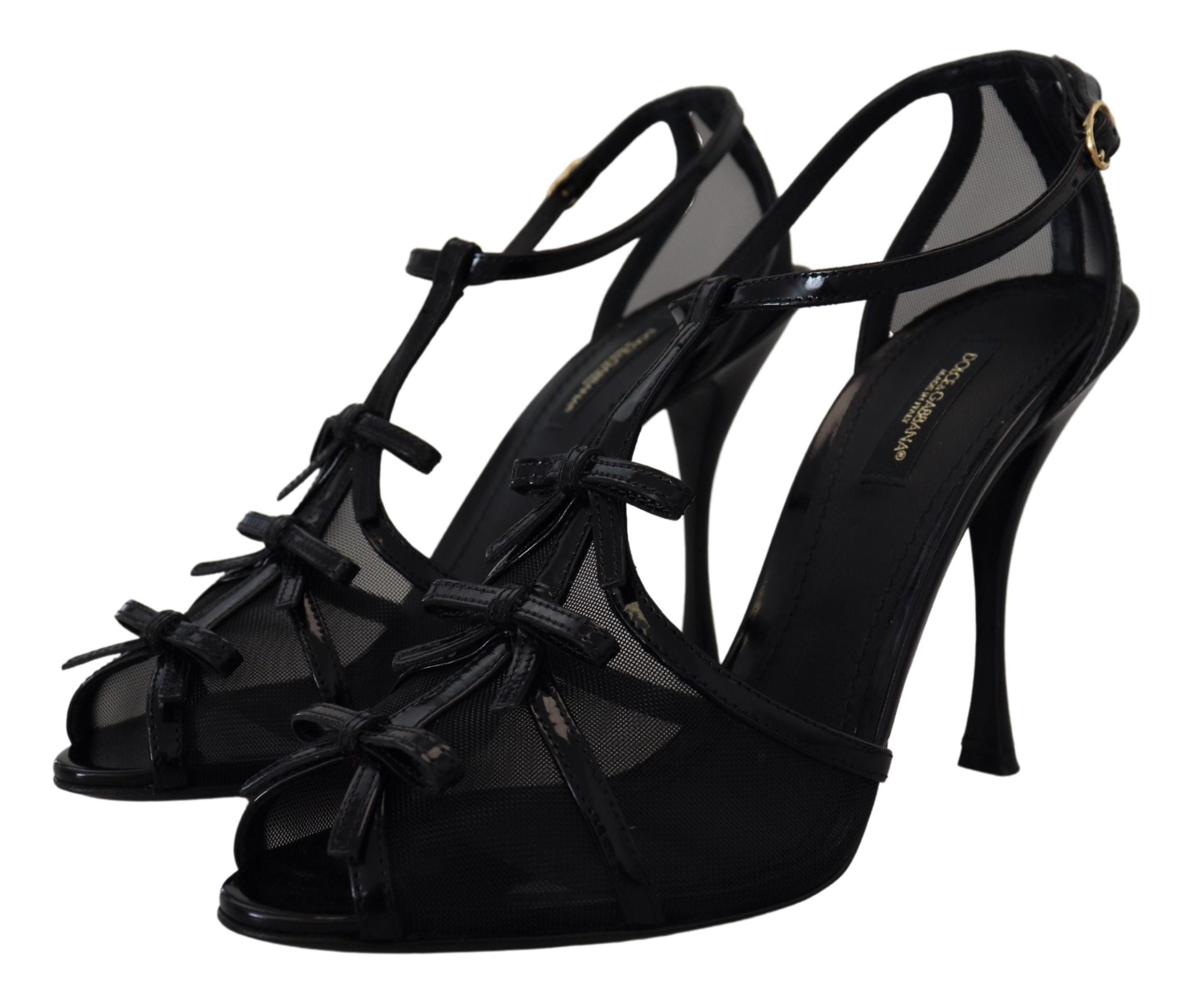 Dolce &amp; Gabbana – Elegante schwarze Sandalen mit Stilettoabsatz