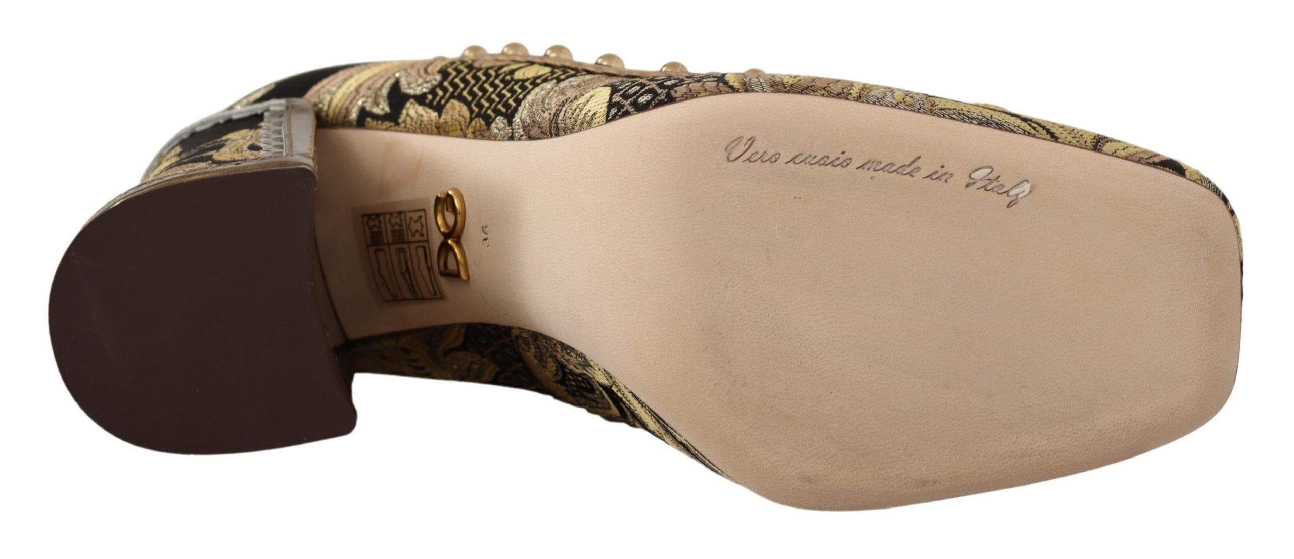 Dolce &amp; Gabbana Elegante Pumps aus goldenem Jacquardbrokat