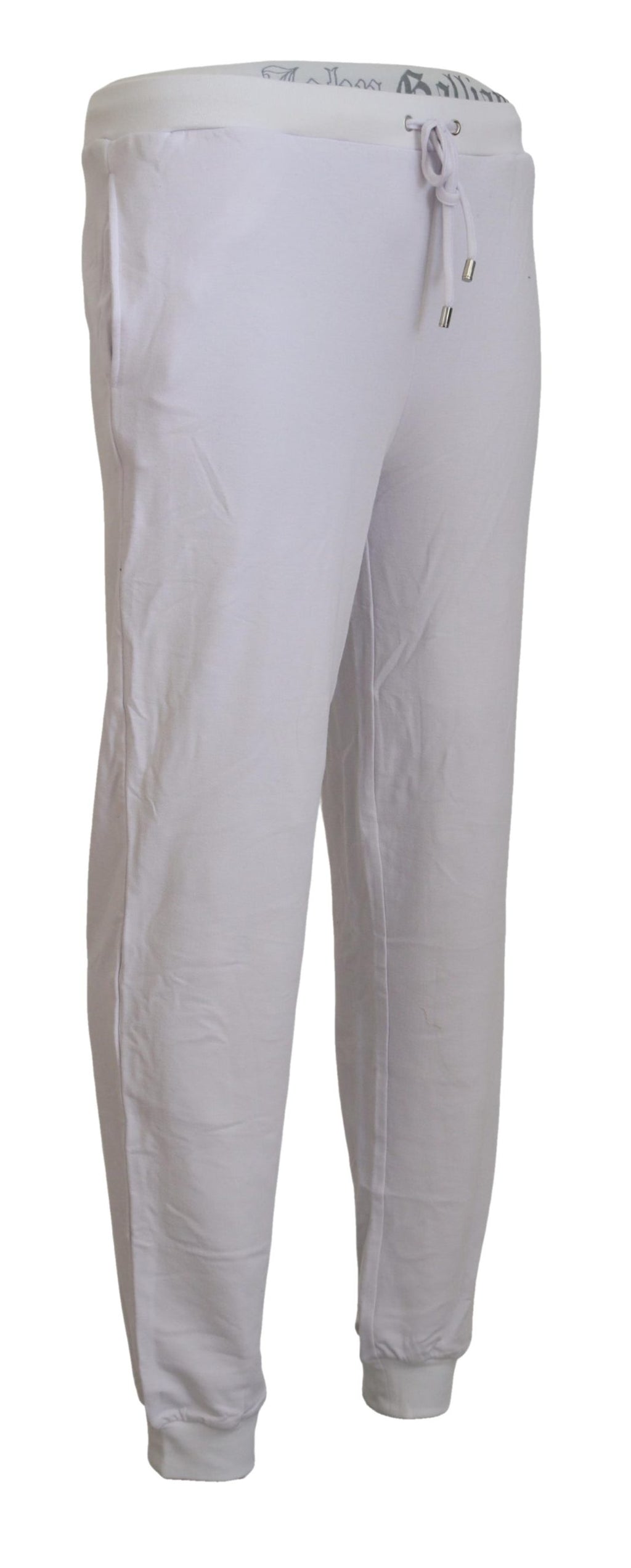 John Galliano White Cotton Logo Mens Jogger Pants