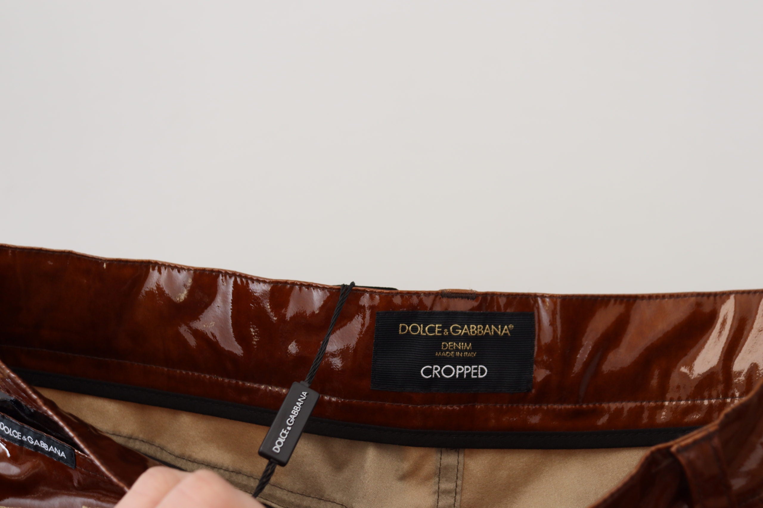 Dolce &amp; Gabbana Elegante Jeans aus glänzendem Denim und Seidenmischung