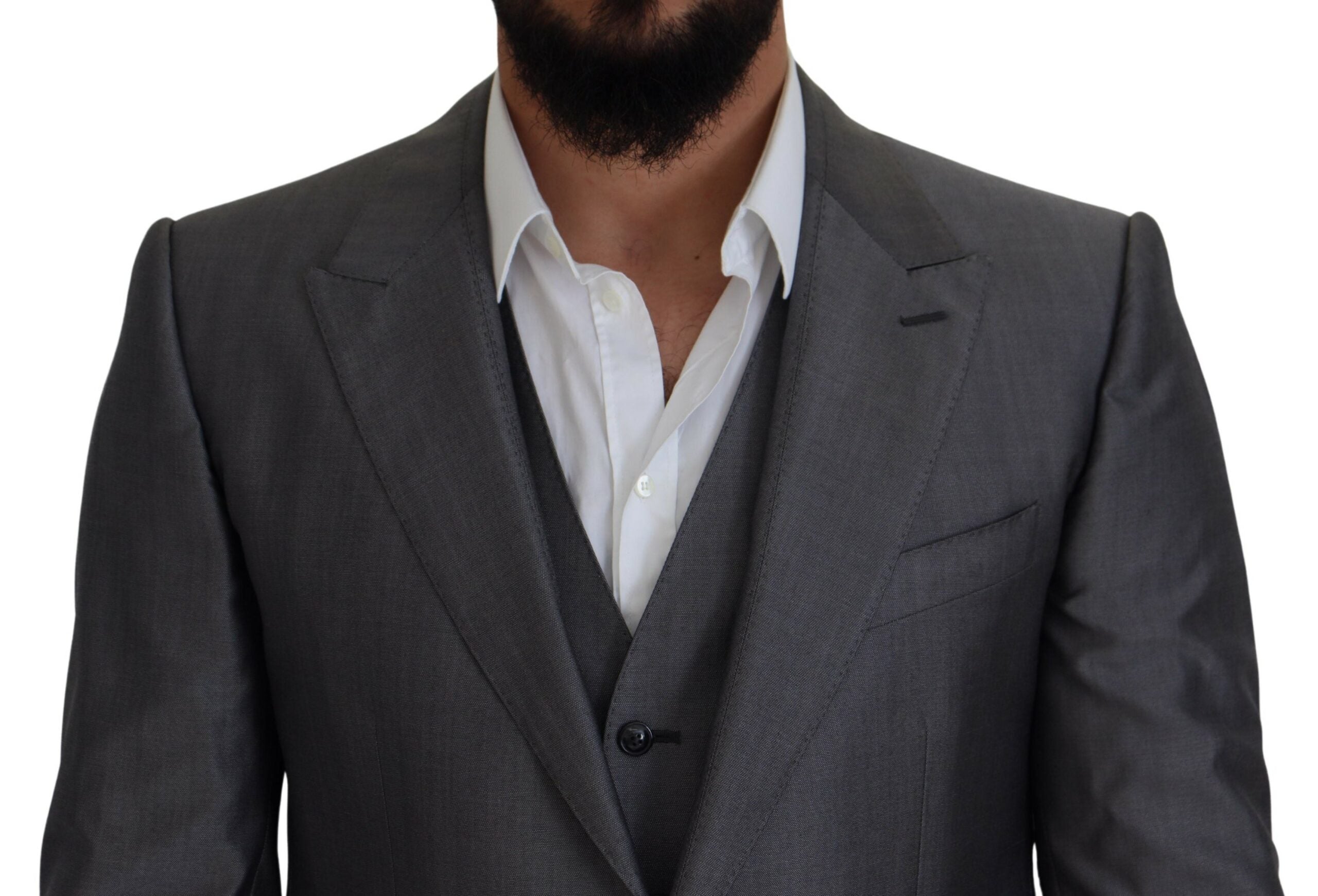 Dolce &amp; Gabbana Elegantes grau-silbernes Sicilia-Anzug-Ensemble
