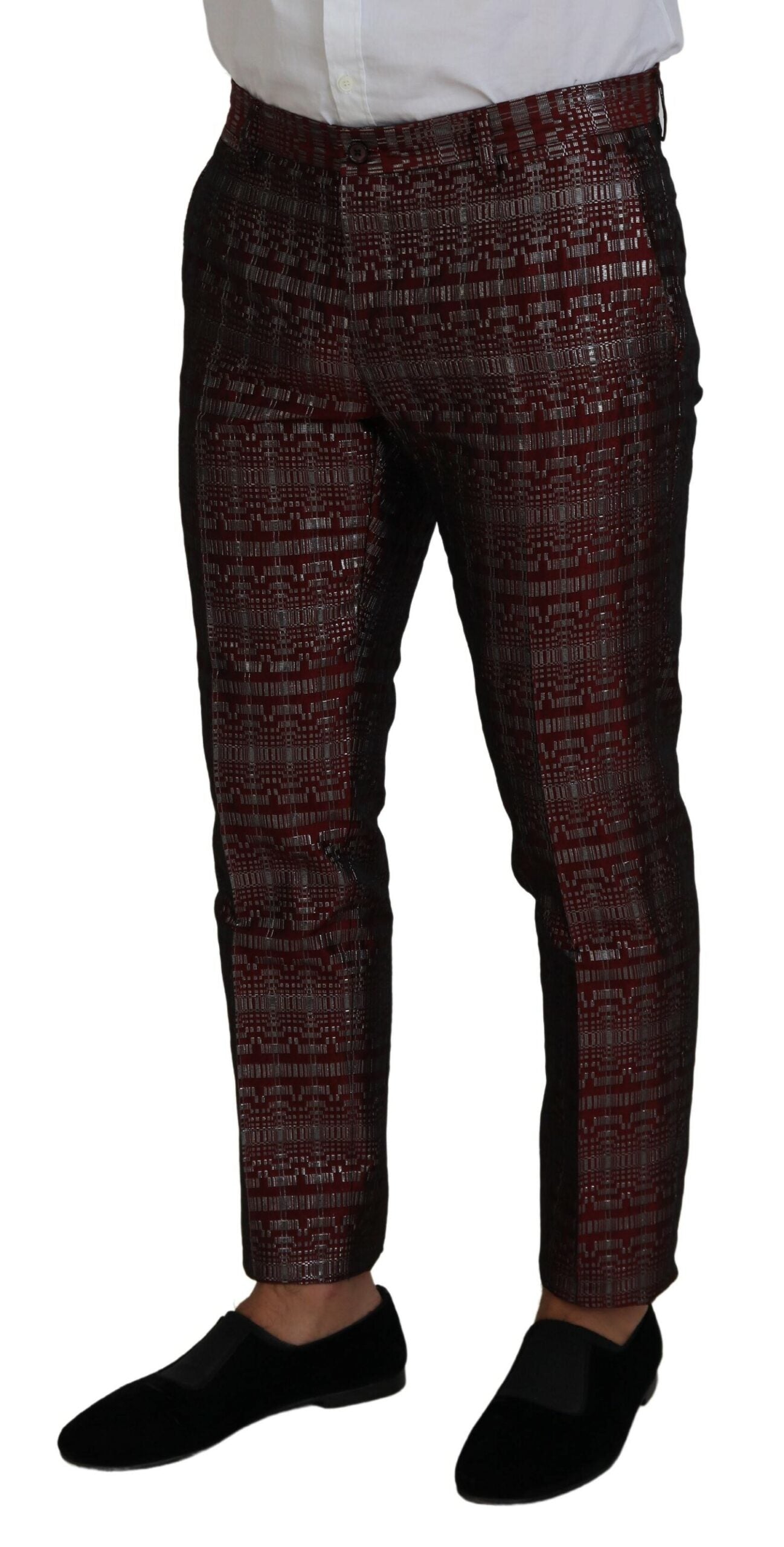Dolce &amp; Gabbana Bordeaux Fantasy Slim Fit Zweiteiliger Anzug