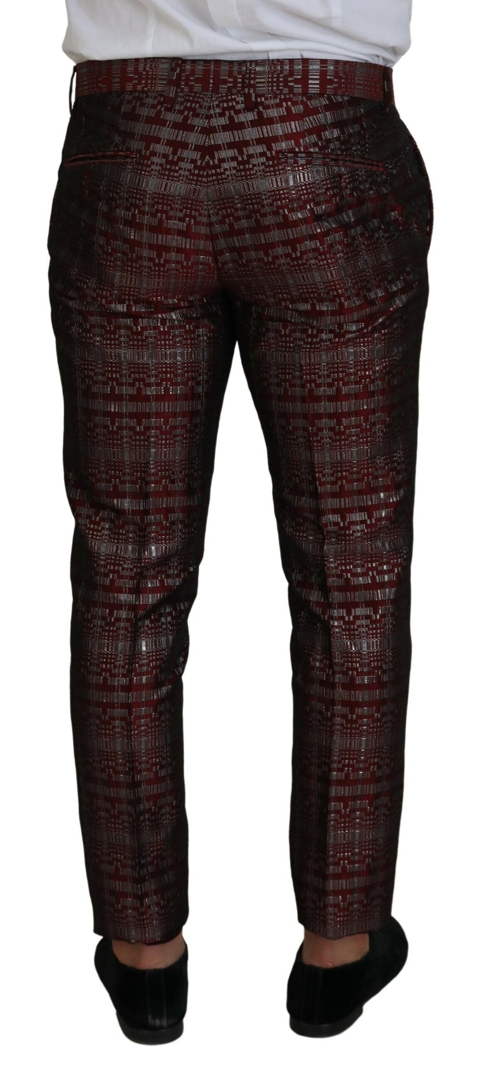 Dolce &amp; Gabbana Bordeaux Fantasy Slim Fit Zweiteiliger Anzug