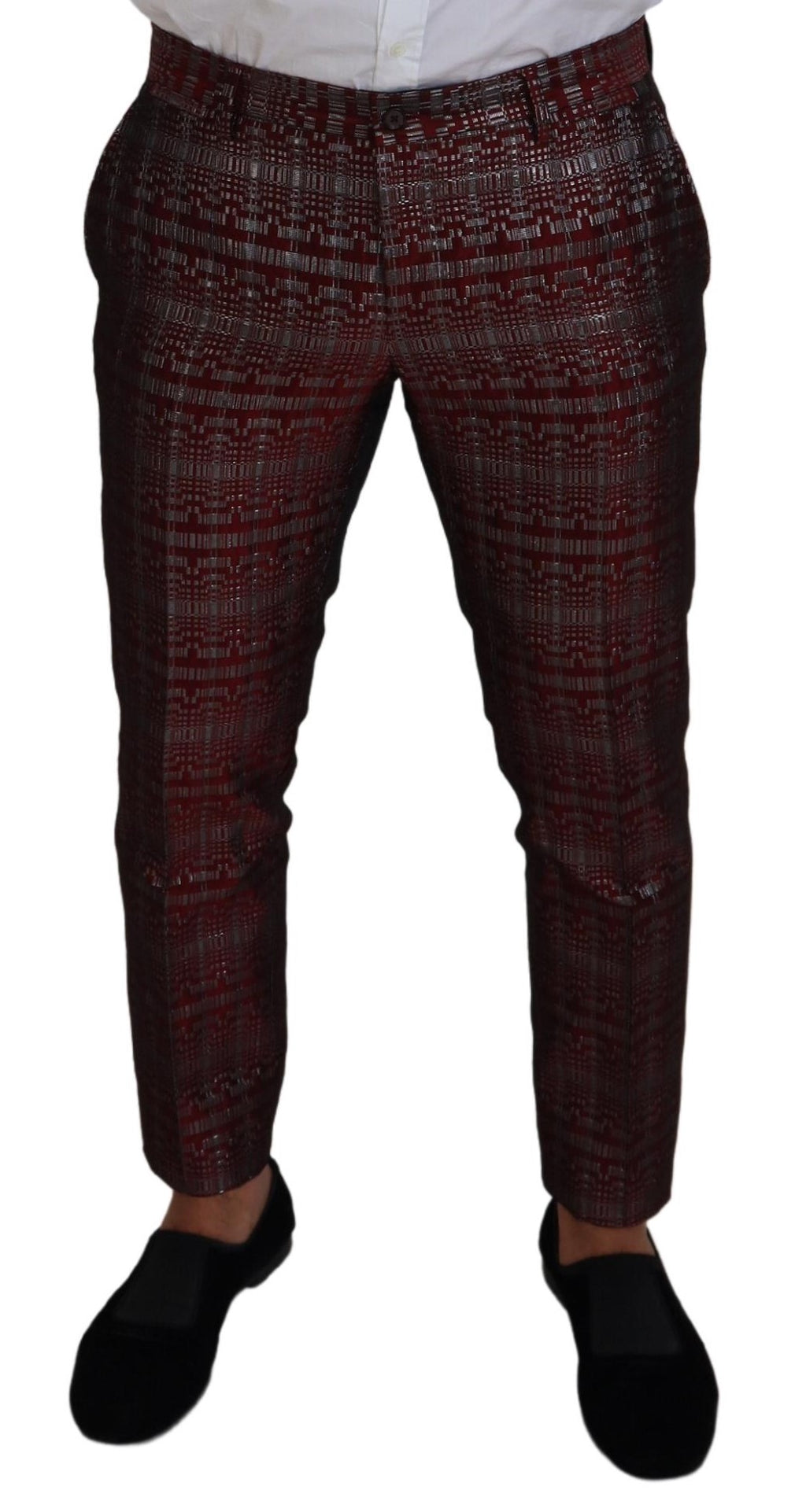 Dolce &amp; Gabbana Bordeaux Fantasy Slim Fit Zweiteiliger Anzug