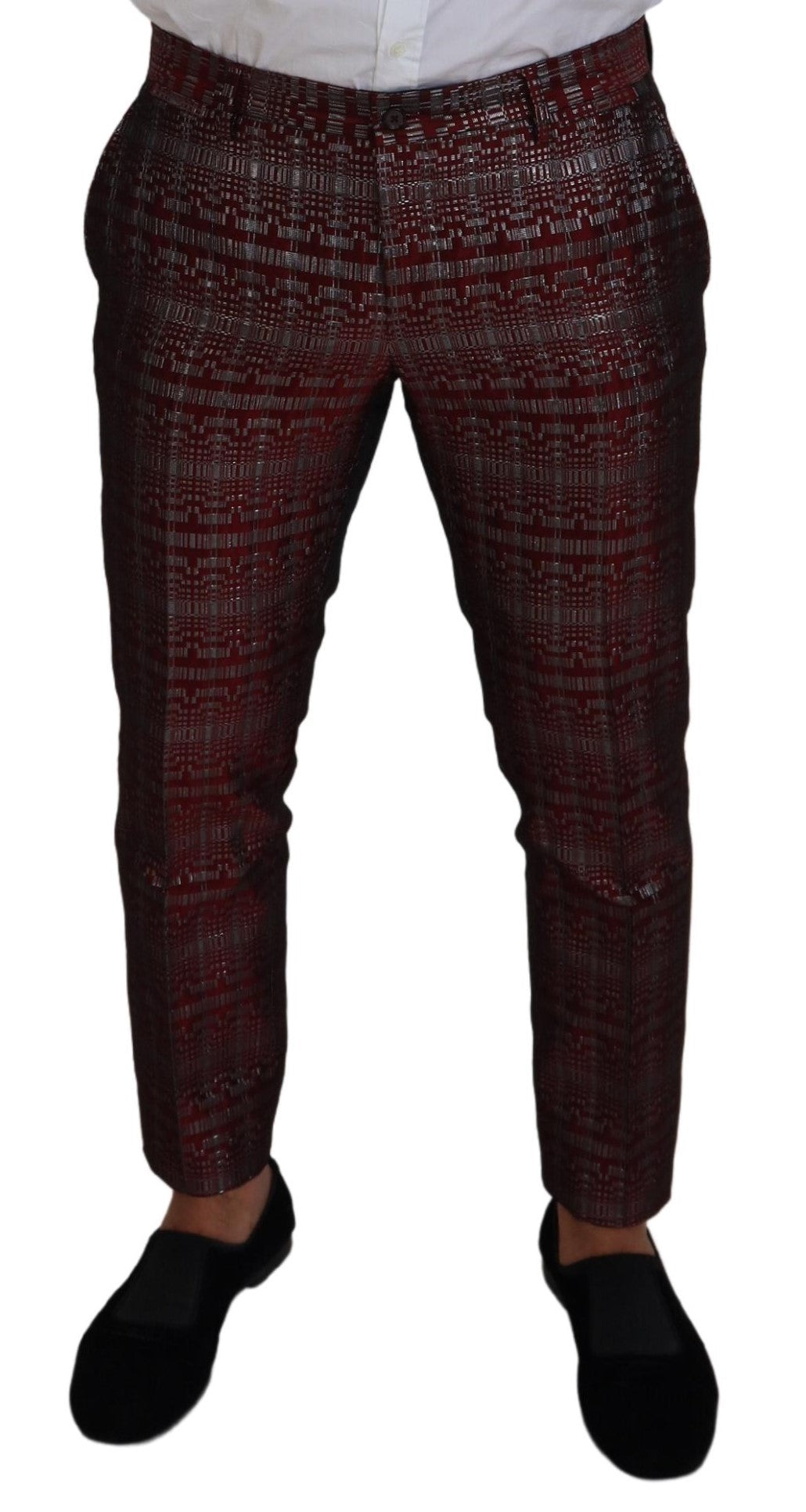 Dolce &amp; Gabbana Bordeaux Fantasy Slim Fit Zweiteiliger Anzug
