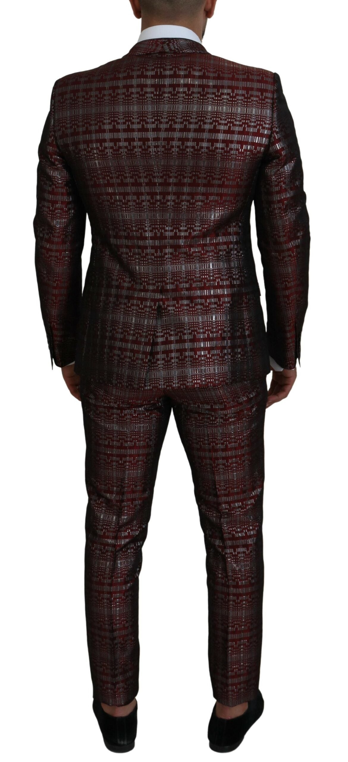 Dolce &amp; Gabbana Bordeaux Fantasy Slim Fit Zweiteiliger Anzug