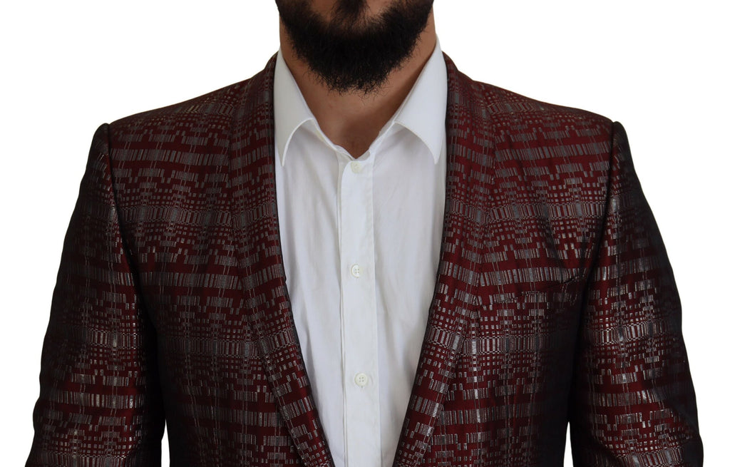 Dolce &amp; Gabbana Bordeaux Fantasy Slim Fit Zweiteiliger Anzug