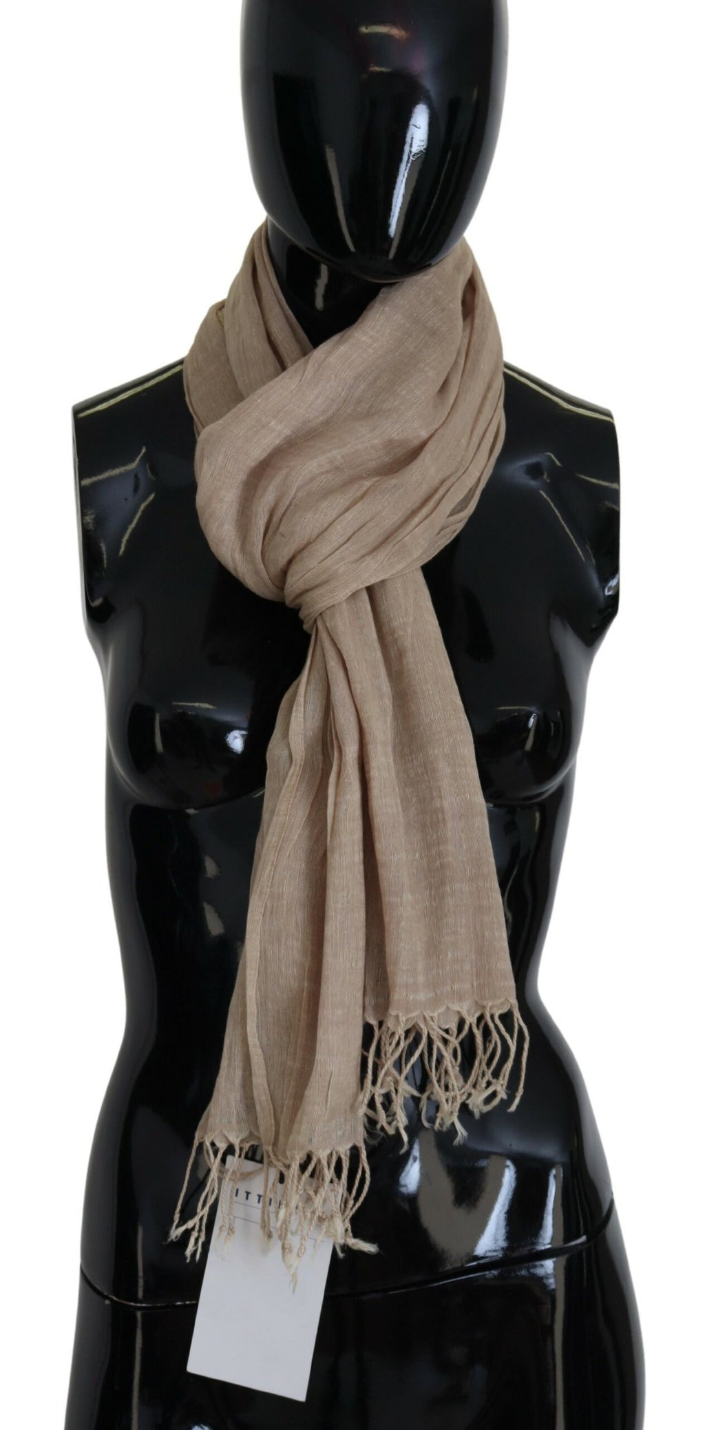 Costume National Chic Beige Fransenschal für Damen