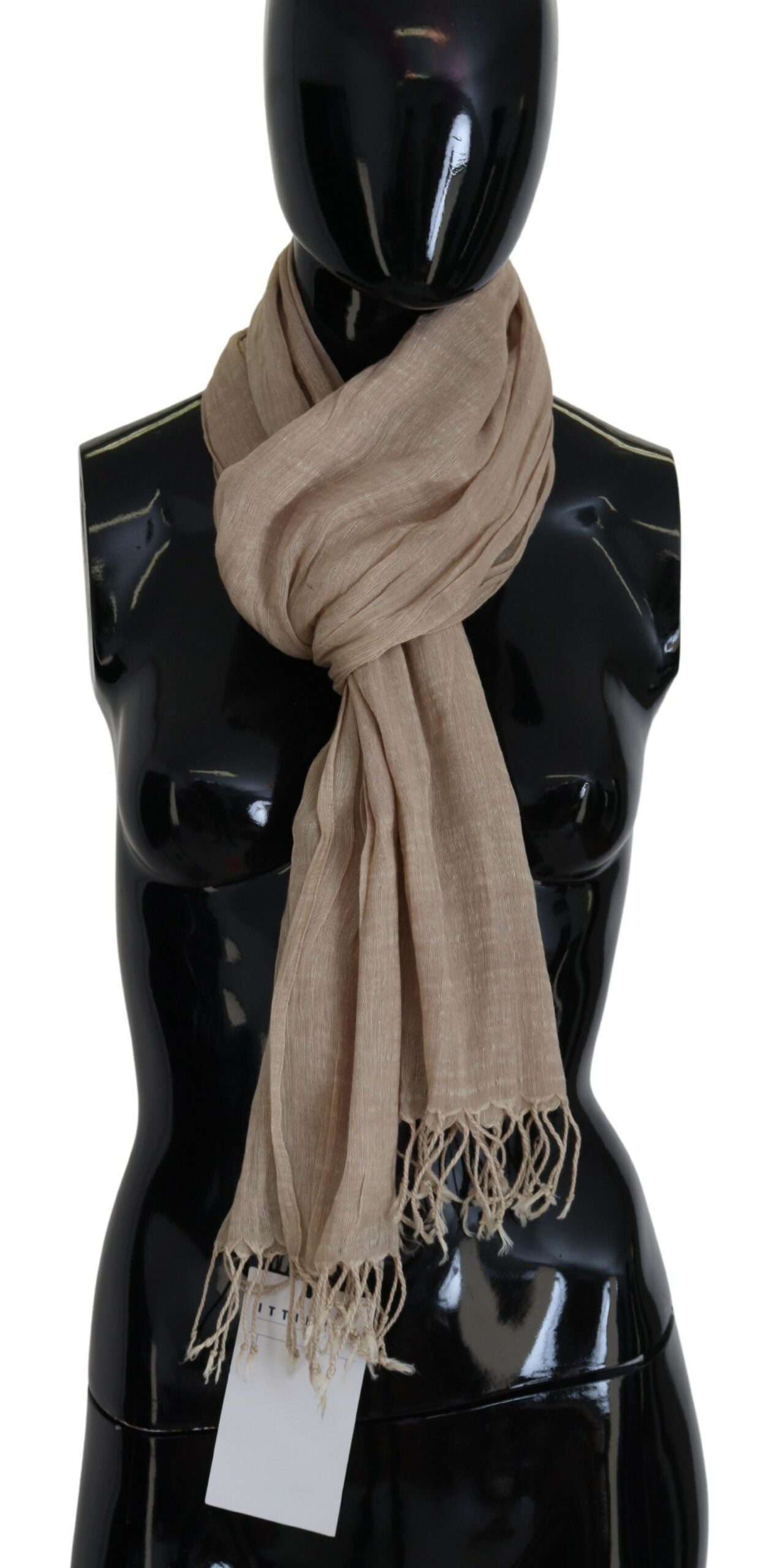 Costume National Chic Beige Fransenschal für Damen