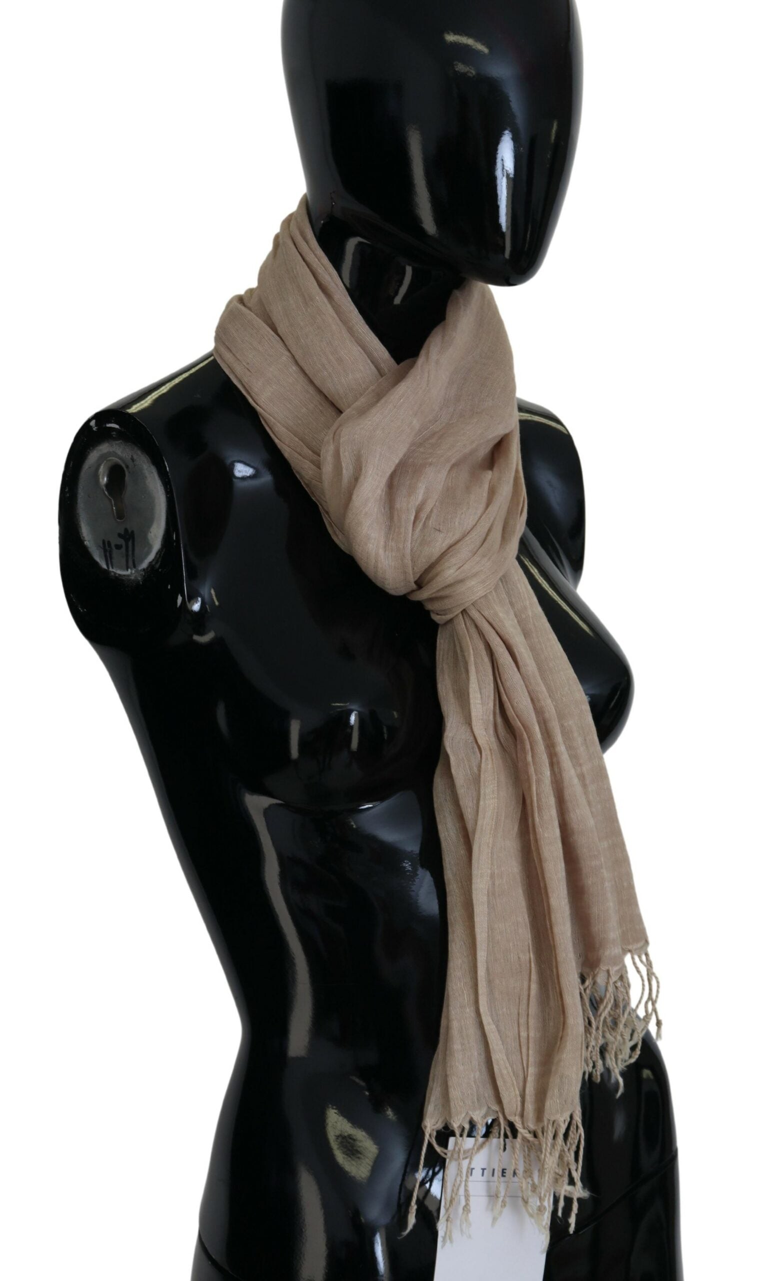 Costume National Chic Beige Fransenschal für Damen