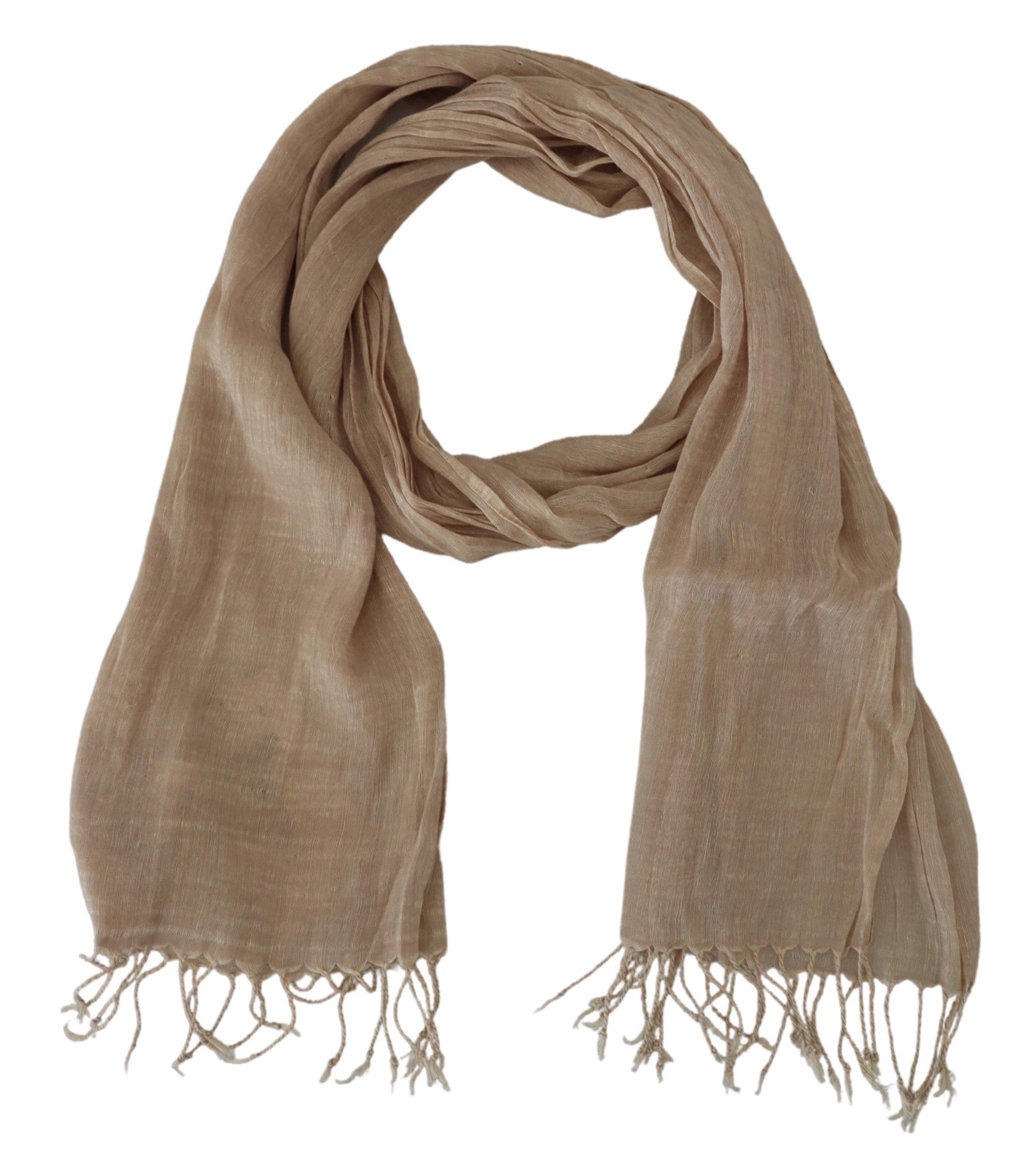 Costume National Chic Beige Fransenschal für Damen