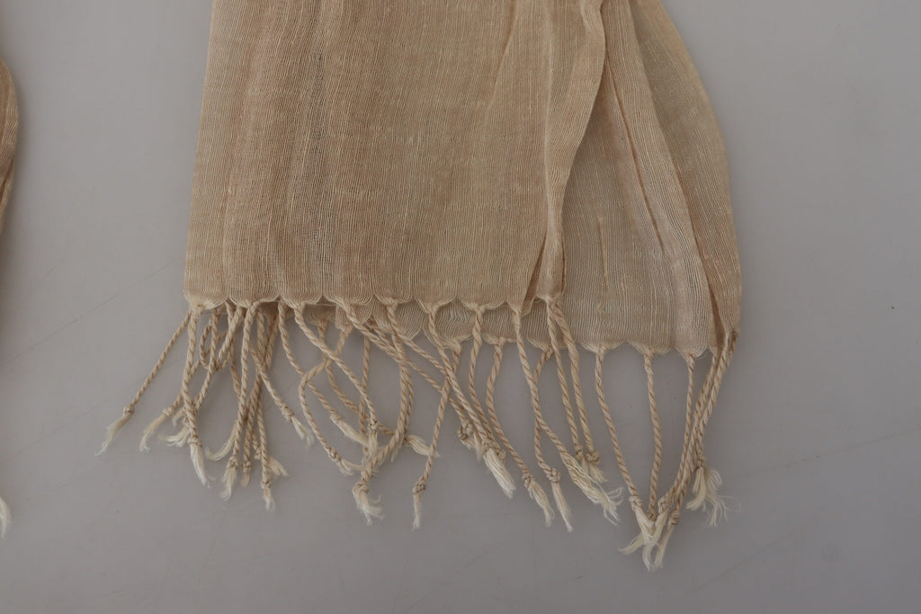 Costume National Chic Beige Fransenschal für Damen