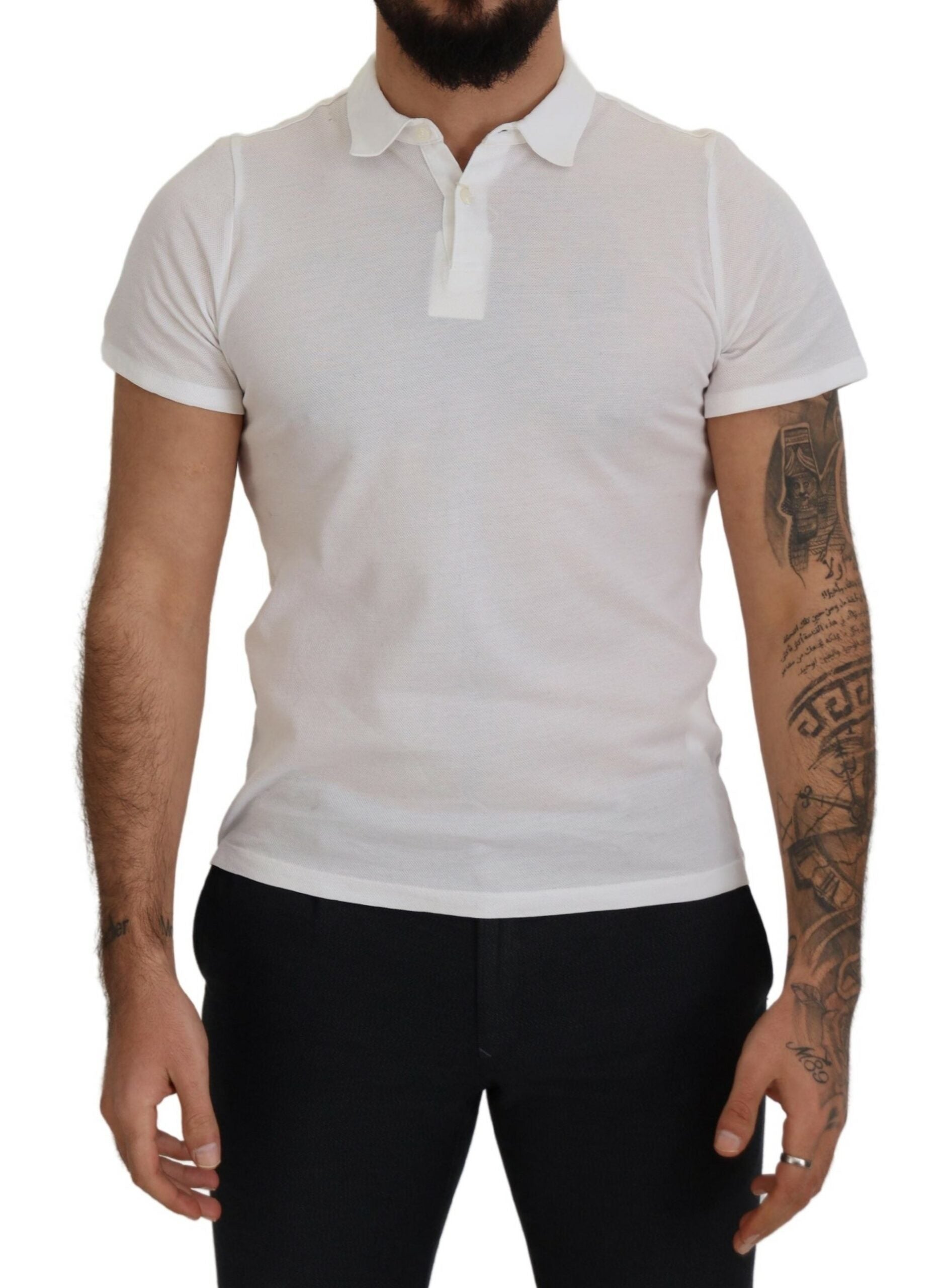 FRADI Elegantes Polo-T-Shirt aus weißer Baumwolle