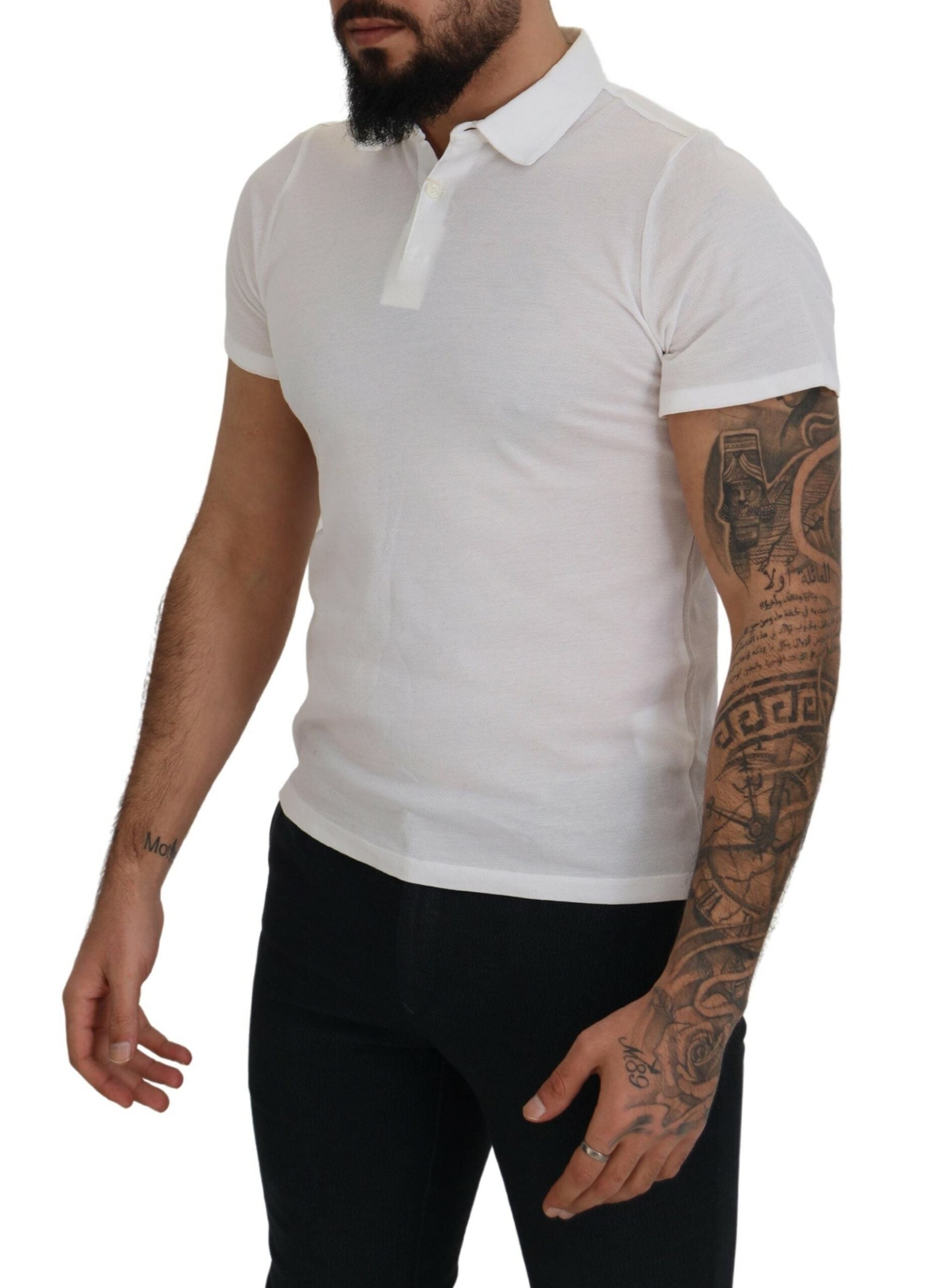 FRADI Elegantes Polo-T-Shirt aus weißer Baumwolle