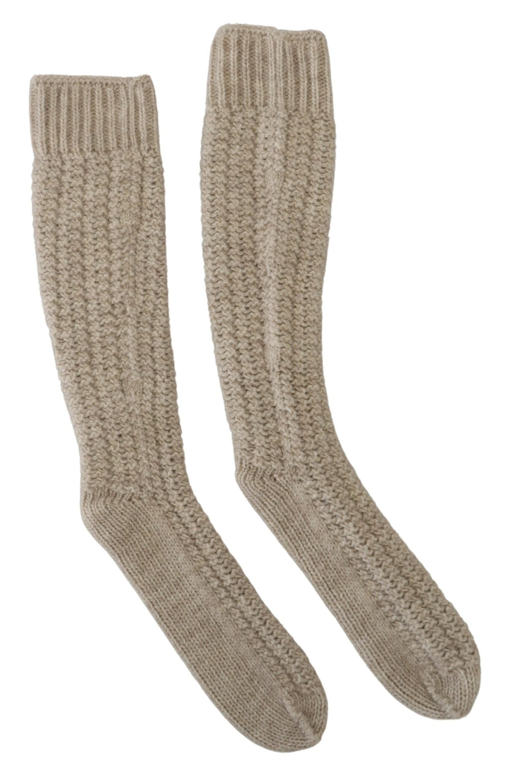 Dolce &amp; Gabbana Schicke Over-the-Calf-Socken aus Wollmischung in Beige