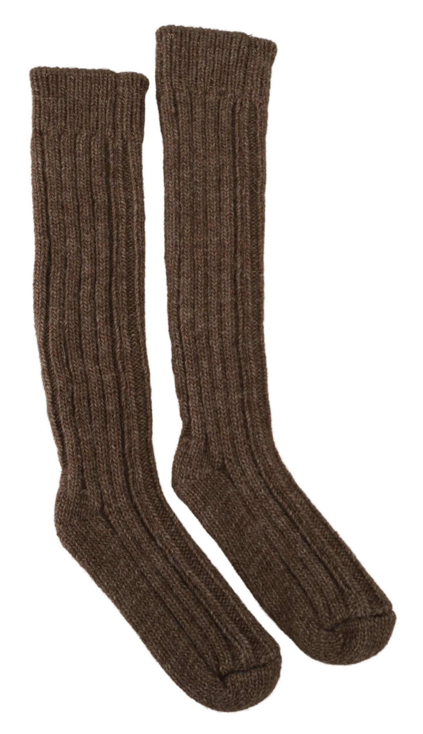 Dolce &amp; Gabbana Schicke Over-Calf-Socken aus brauner Wollmischung