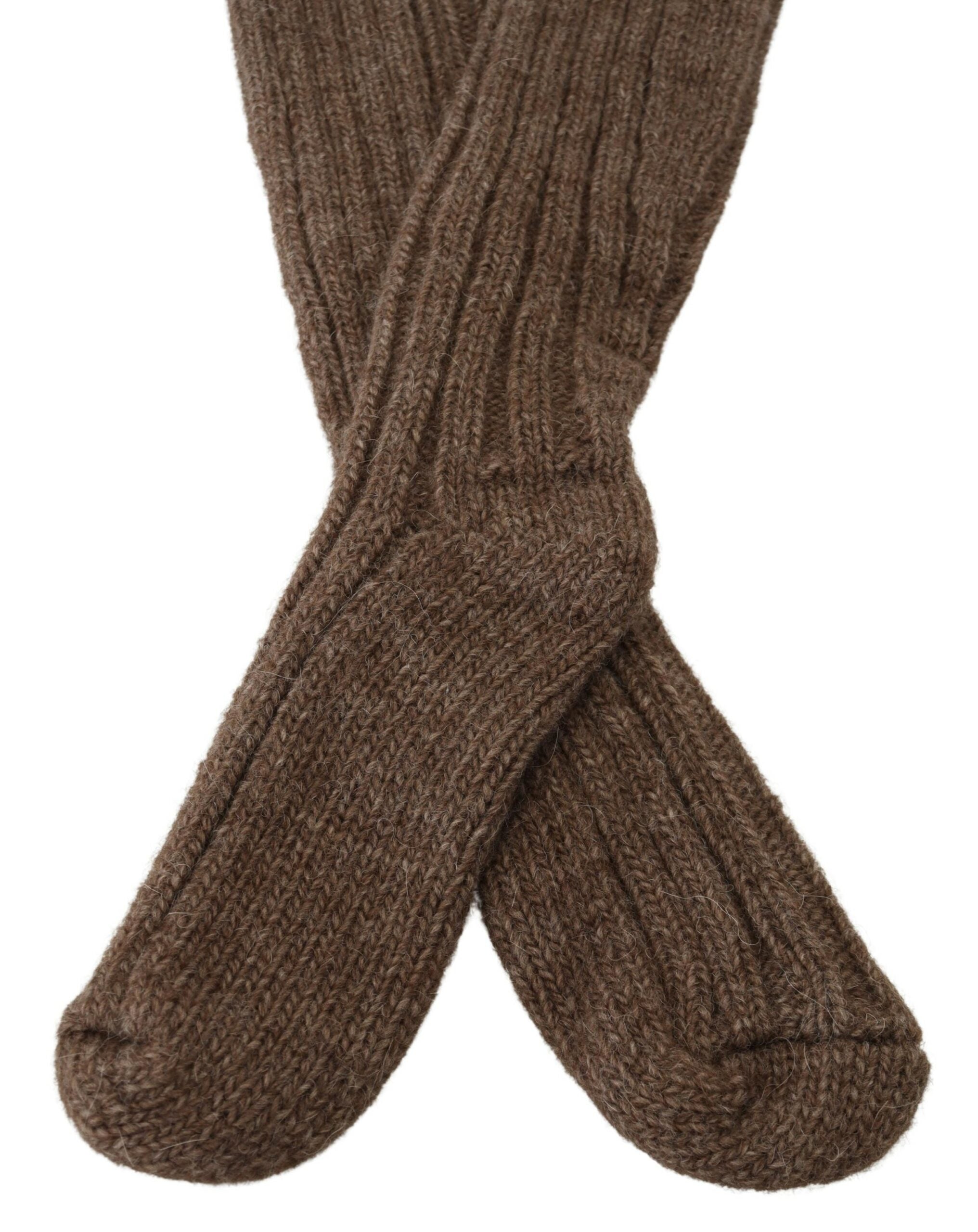 Dolce &amp; Gabbana Schicke Over-Calf-Socken aus brauner Wollmischung