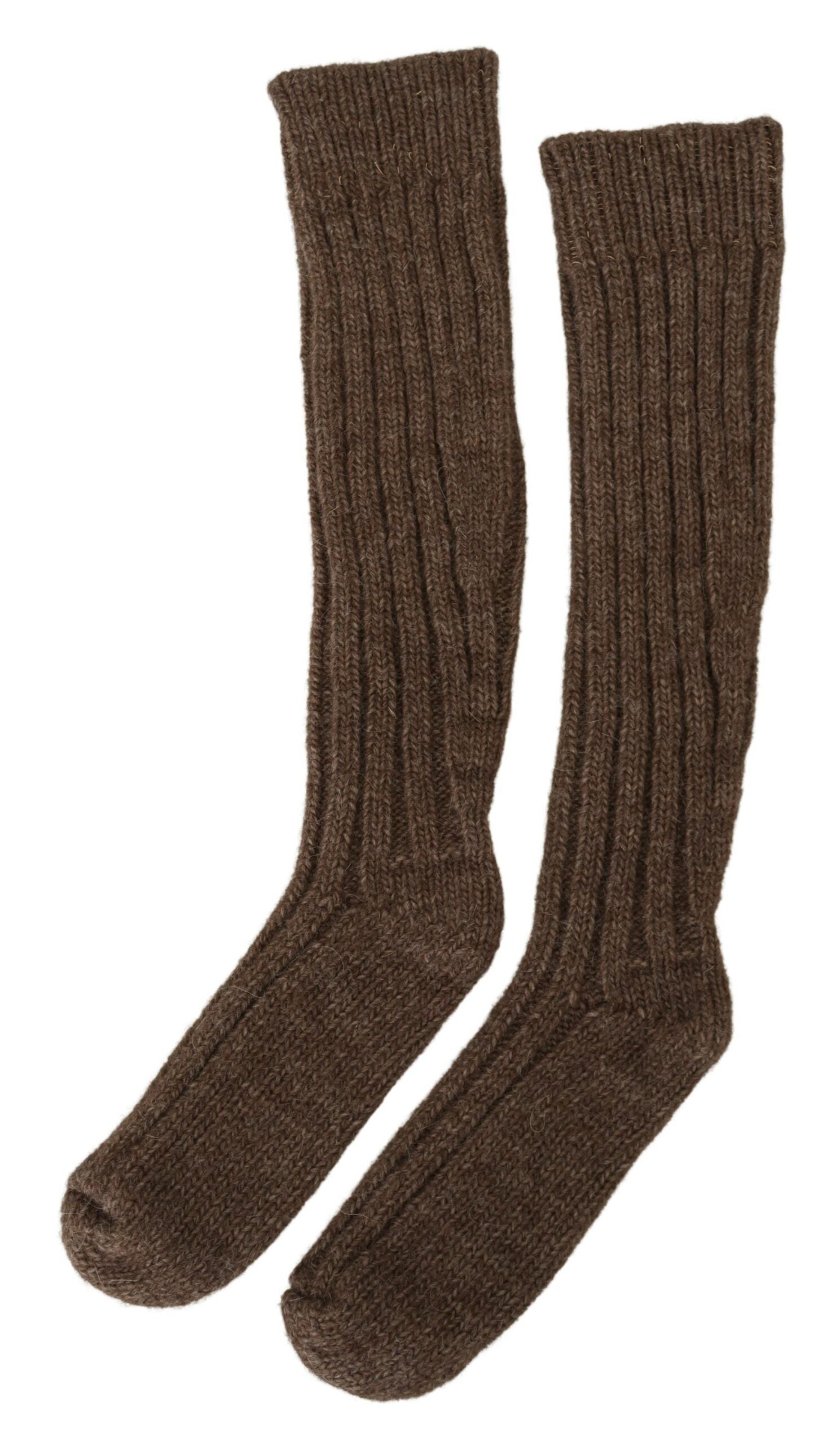 Dolce &amp; Gabbana Schicke Over-Calf-Socken aus brauner Wollmischung