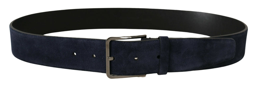 Dolce &amp; Gabbana Marineblauer eleganter Samtledergürtel