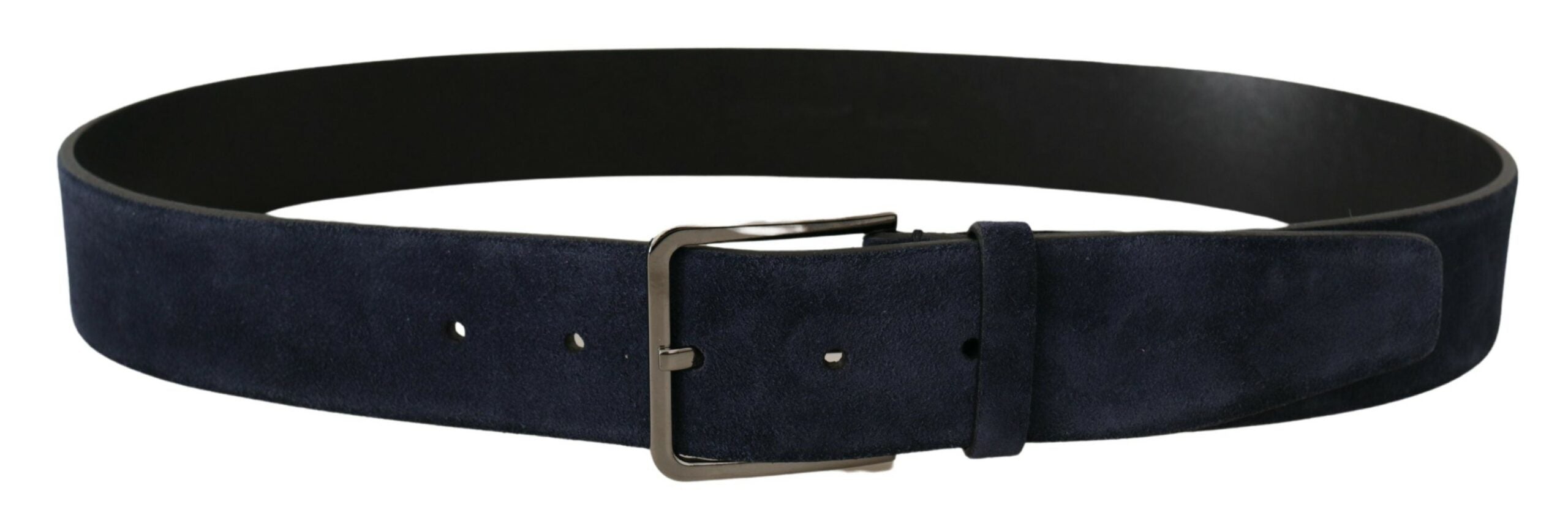 Dolce &amp; Gabbana Marineblauer eleganter Samtledergürtel