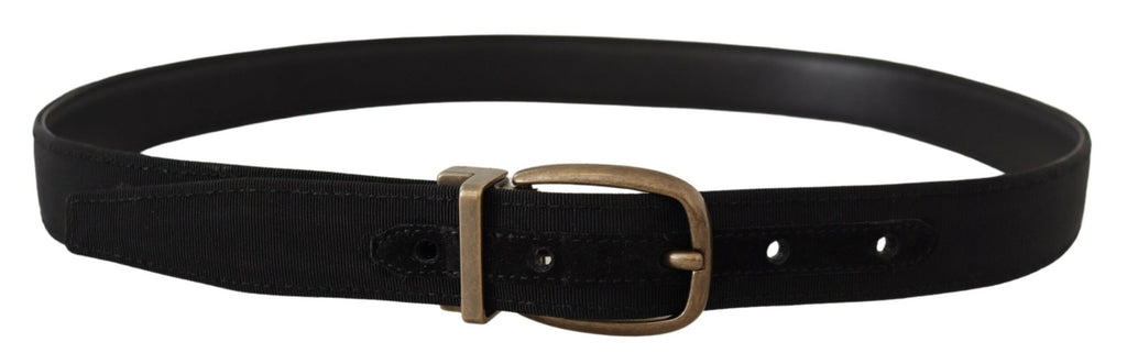 Dolce &amp; Gabbana Eleganter Gürtel aus Ripsleder - Schwarz